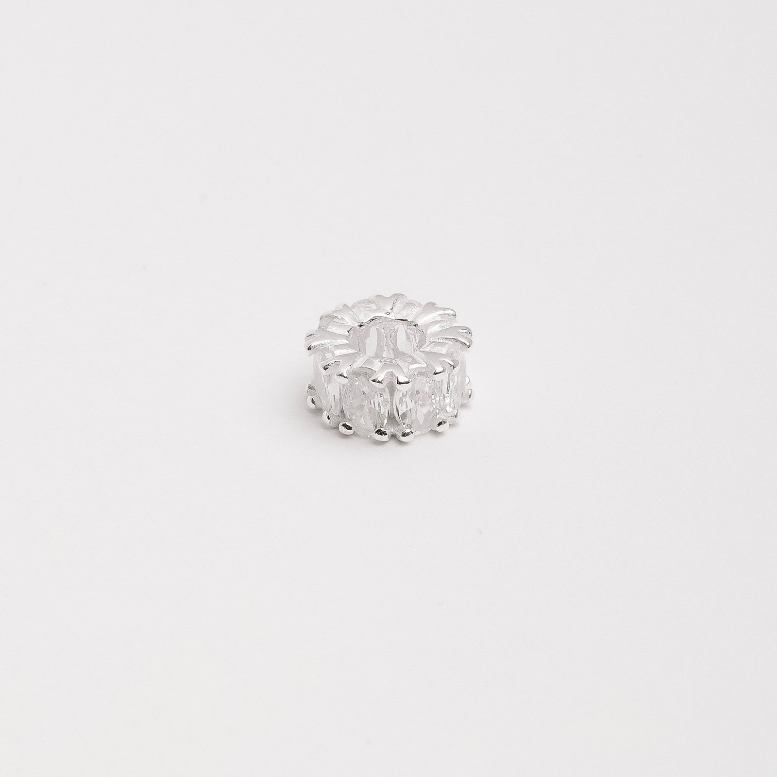 Berloque separador zircônias ovais cristal 11mm