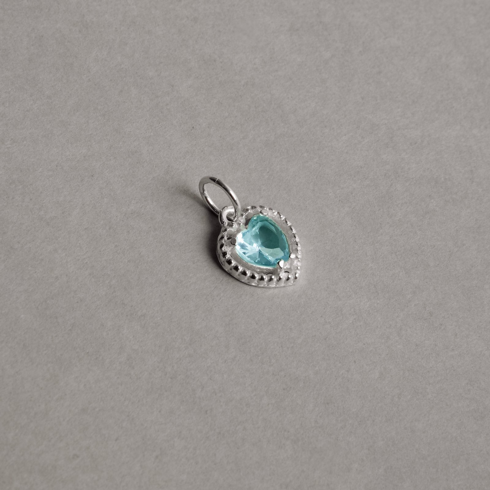 Pingente zircônia coração azul tiffany 6mm