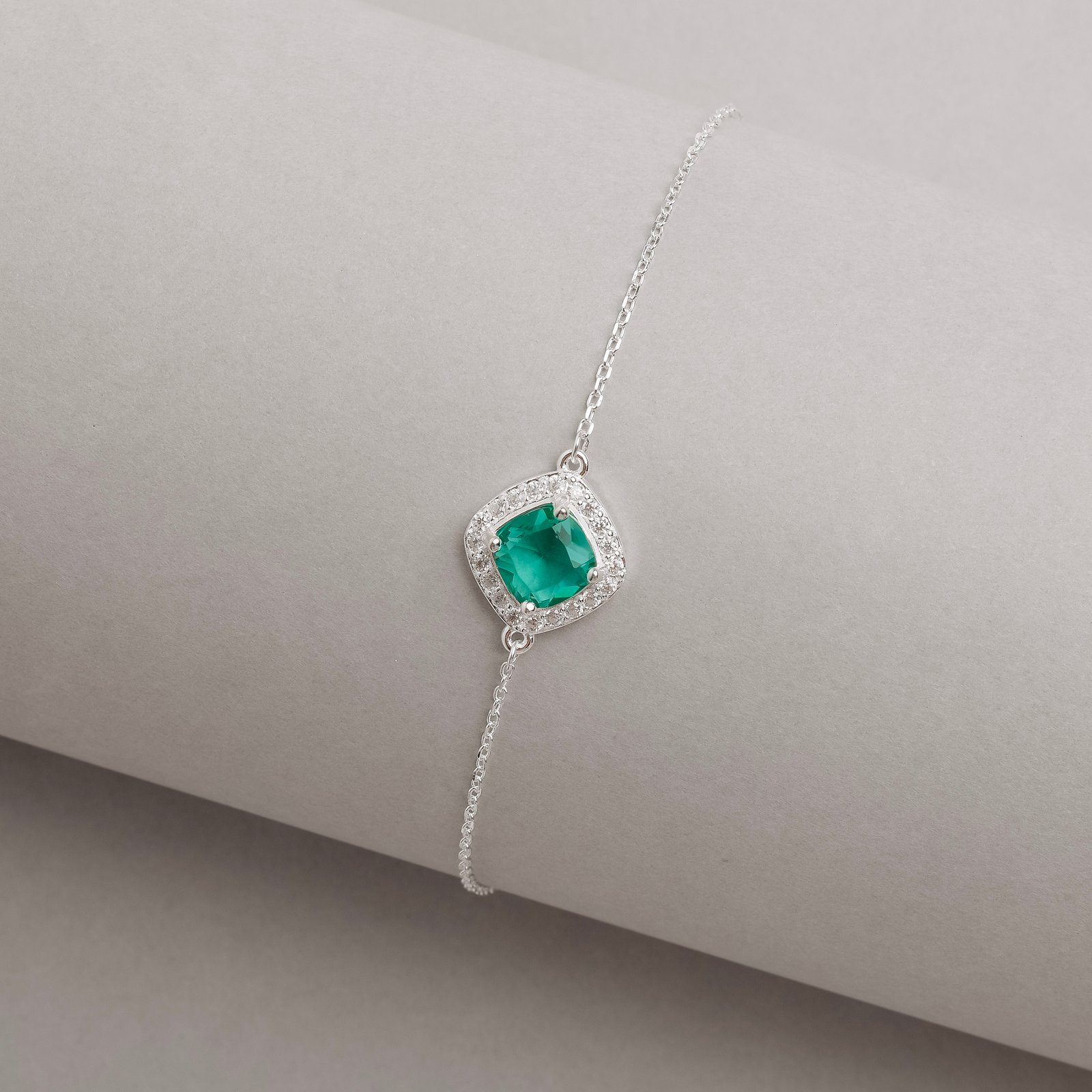 Pulseira entremeio zircônia losango turmalina com cravejado 12mm 16+4cm