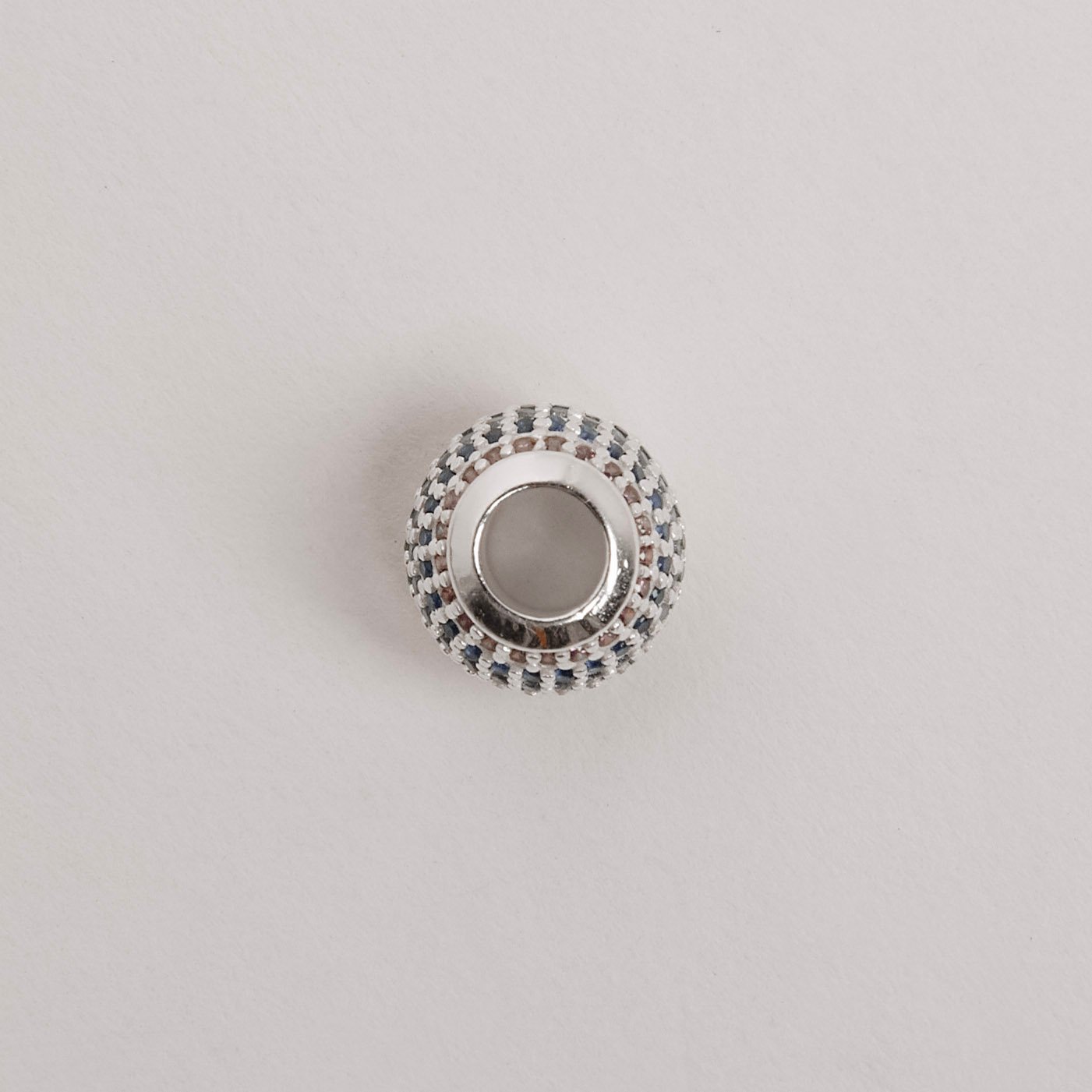 Berloque separador cravejado colorido 11mm