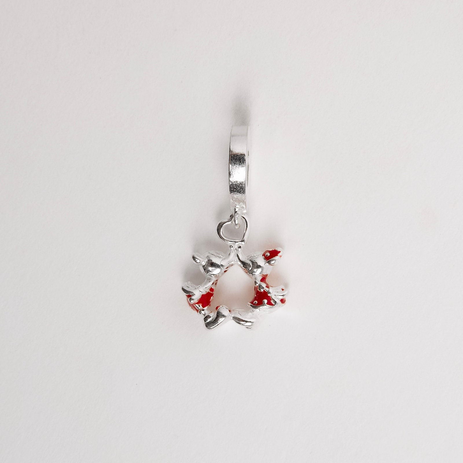 Berloque pingente Mickey e Minnie 12mm resina