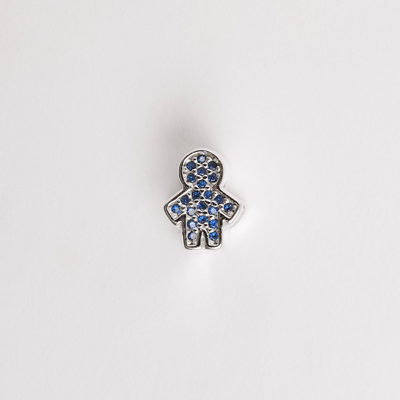 Berloque separador menino cravejado azul 10mm