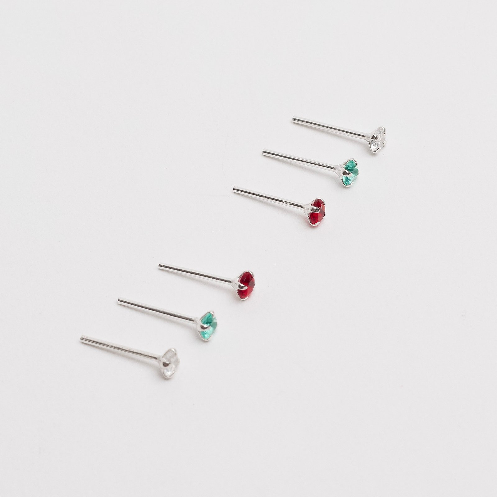 Trio zircônias 3mm cristal, turmalina e rubi