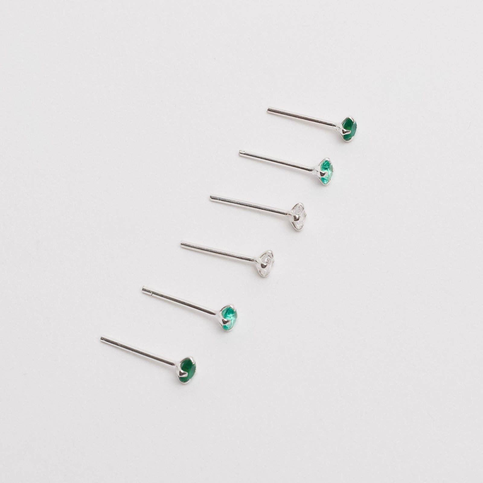 Trio zircônias 3mm cristal, turmalina e esmeralda