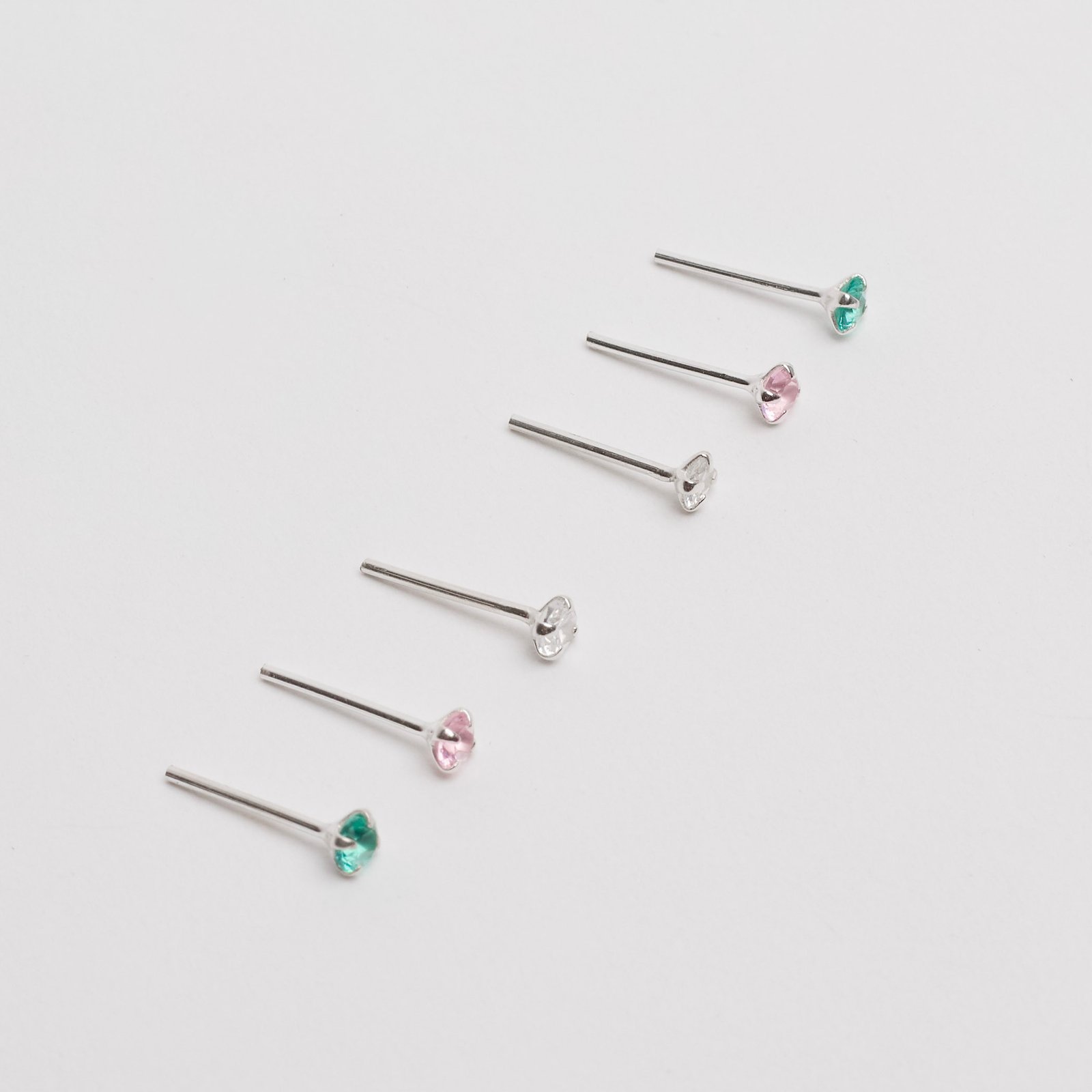 Trio zircônias 3mm cristal, rosa e turmalina