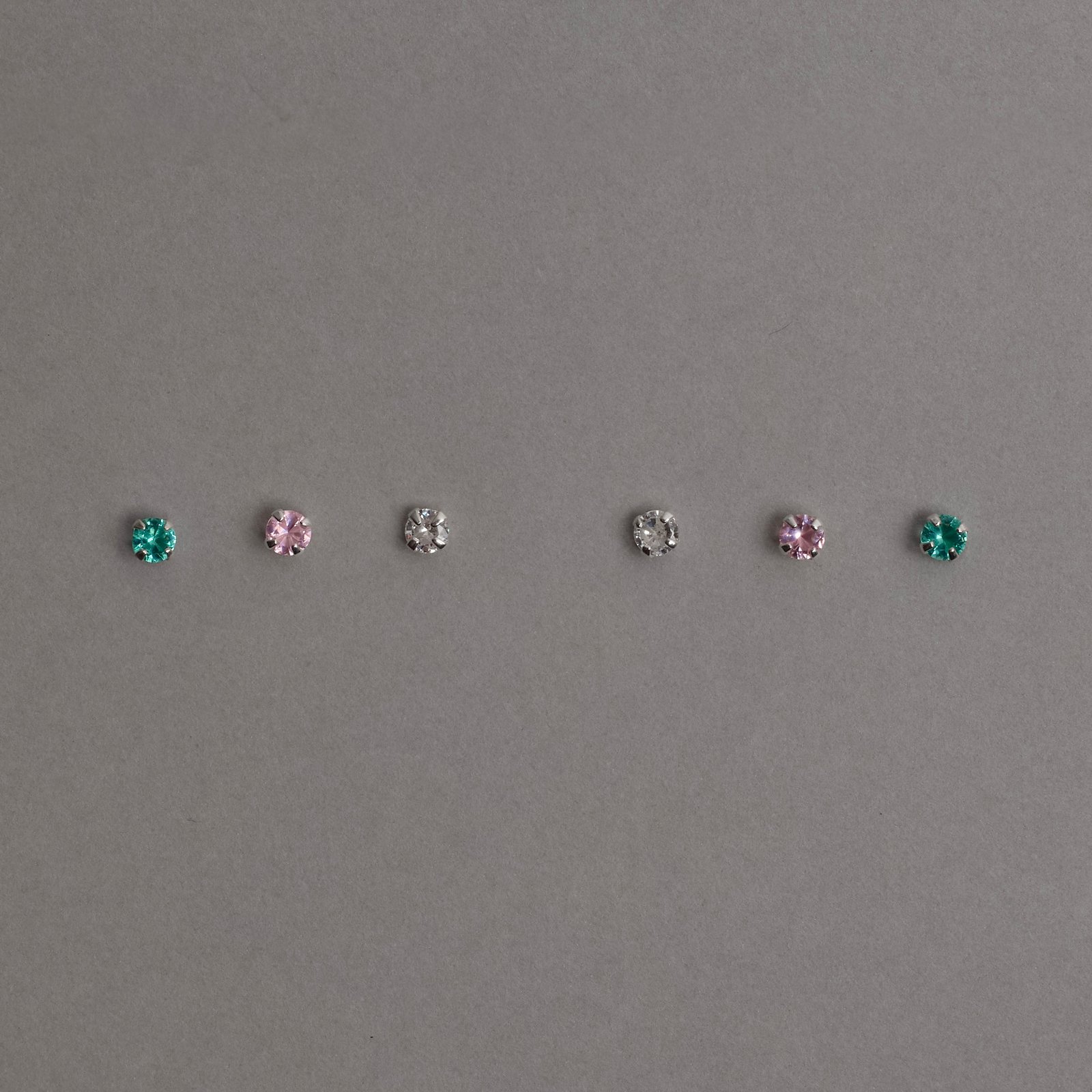 Trio zircônias 3mm cristal, rosa e turmalina
