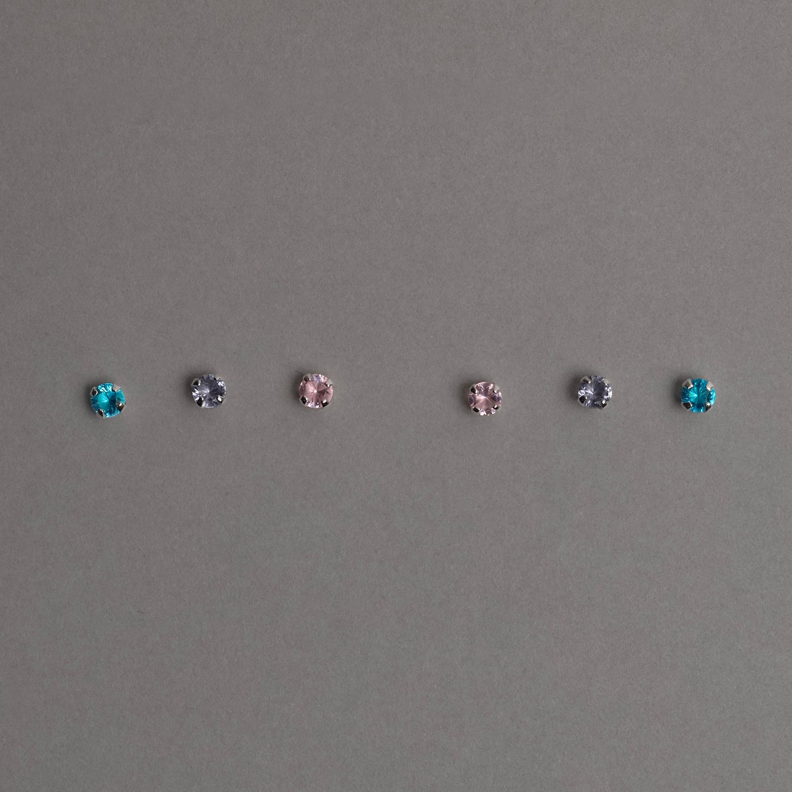 Trio zircônias 3mm rosa, lilás e azul