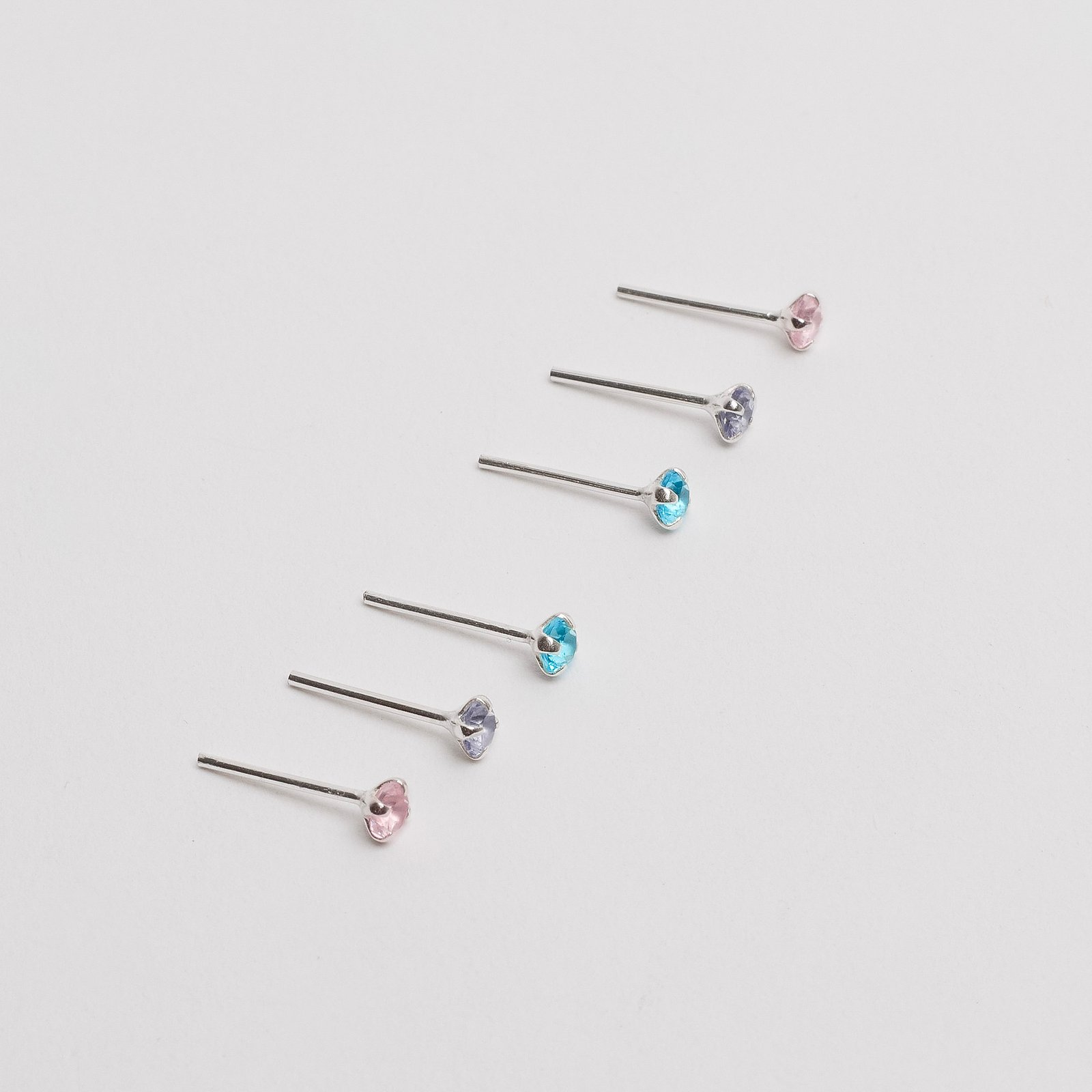 Trio zircônias 3mm rosa, lilás e azul