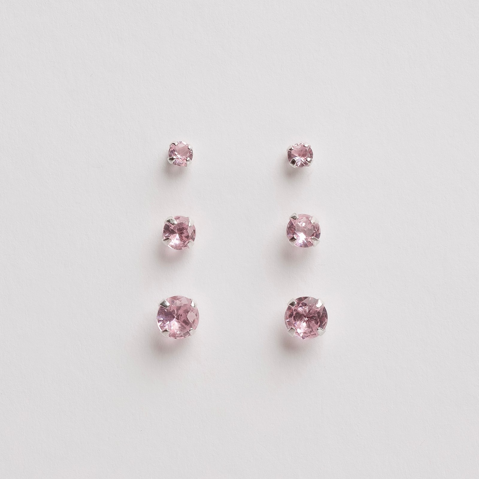 Trio zircônia redonda 3, 4 e 5mm rosa