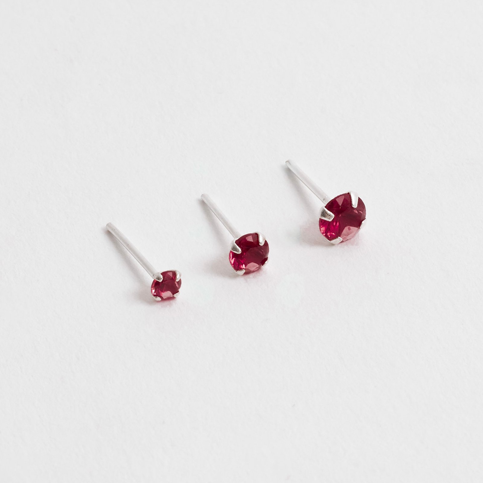 Trio zircônia redonda 3, 4 e 5mm rubi