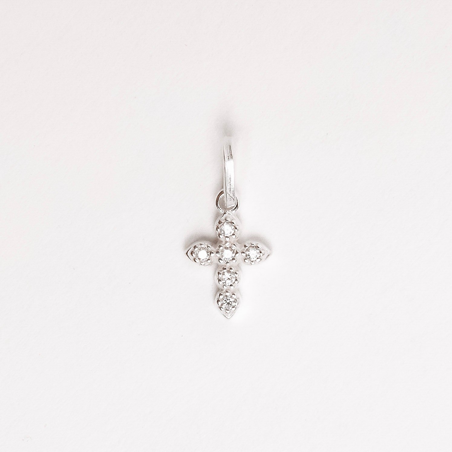 Pingente cruz cravejada cristal 9mm