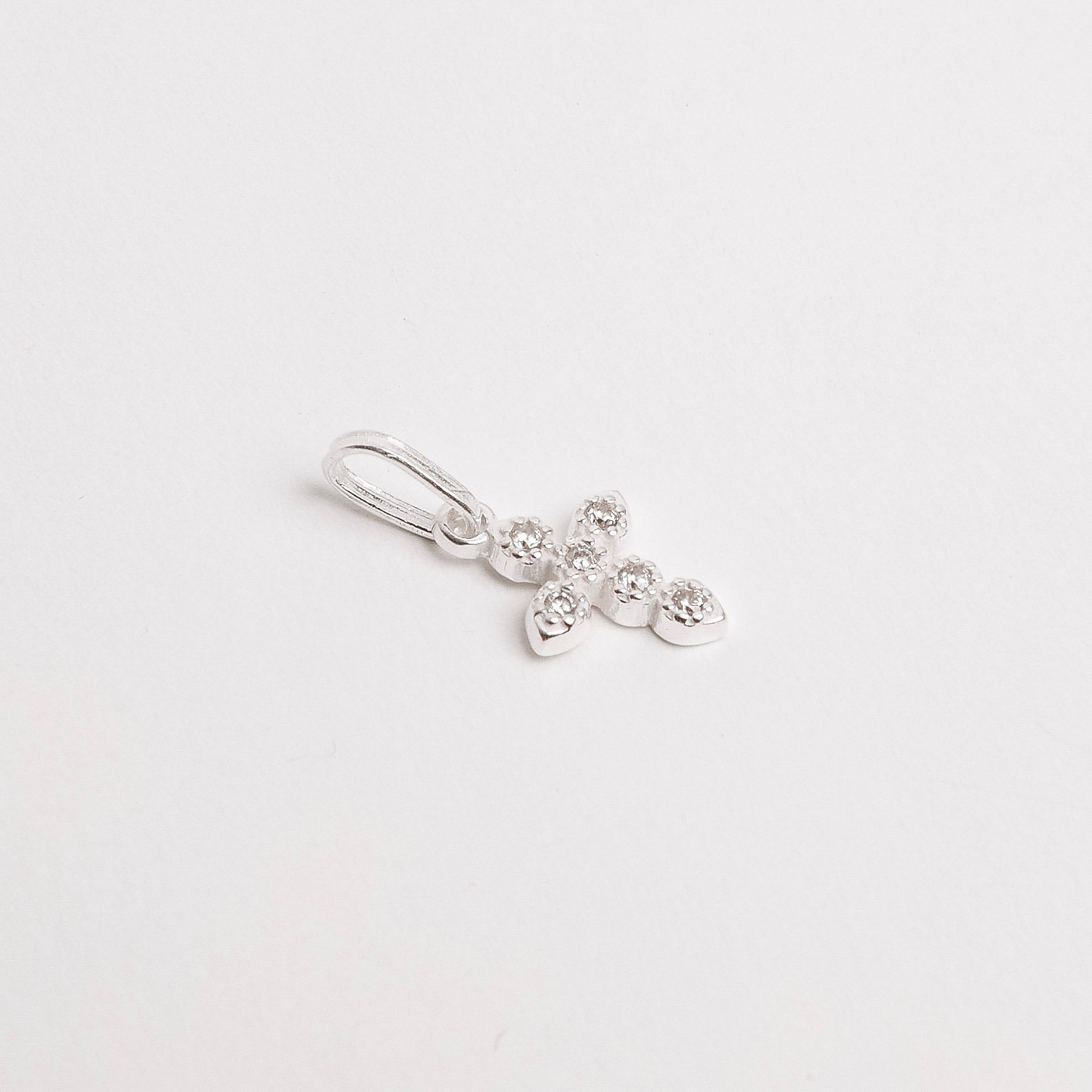 Pingente cruz cravejada cristal 9mm