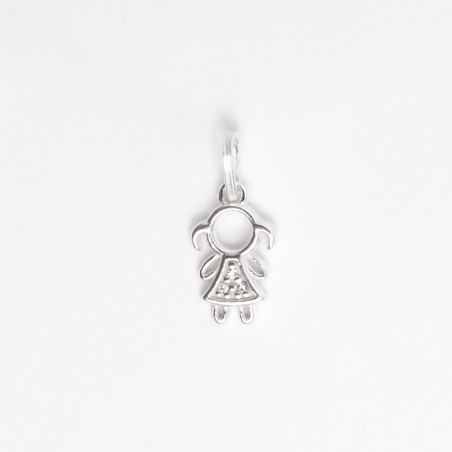 Pingente menina cravejada cristal 11mm