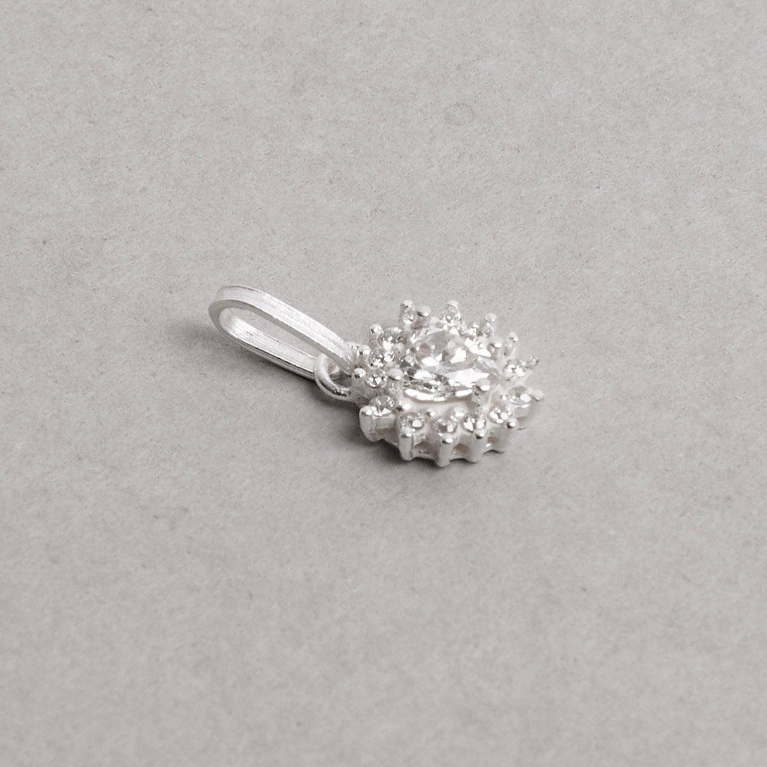 Pingente zircônia coração com cravejado 7mm cristal