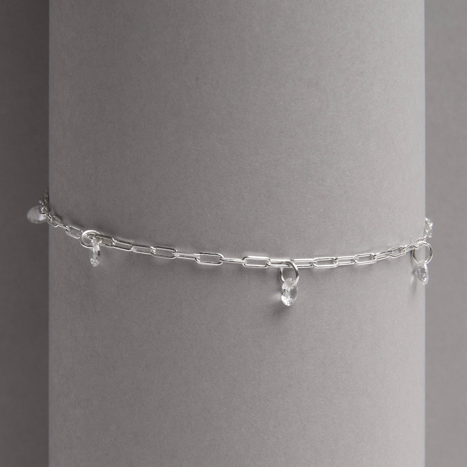 Pulseira pingentes zircônias 4mm corrente cartier 16+3cm