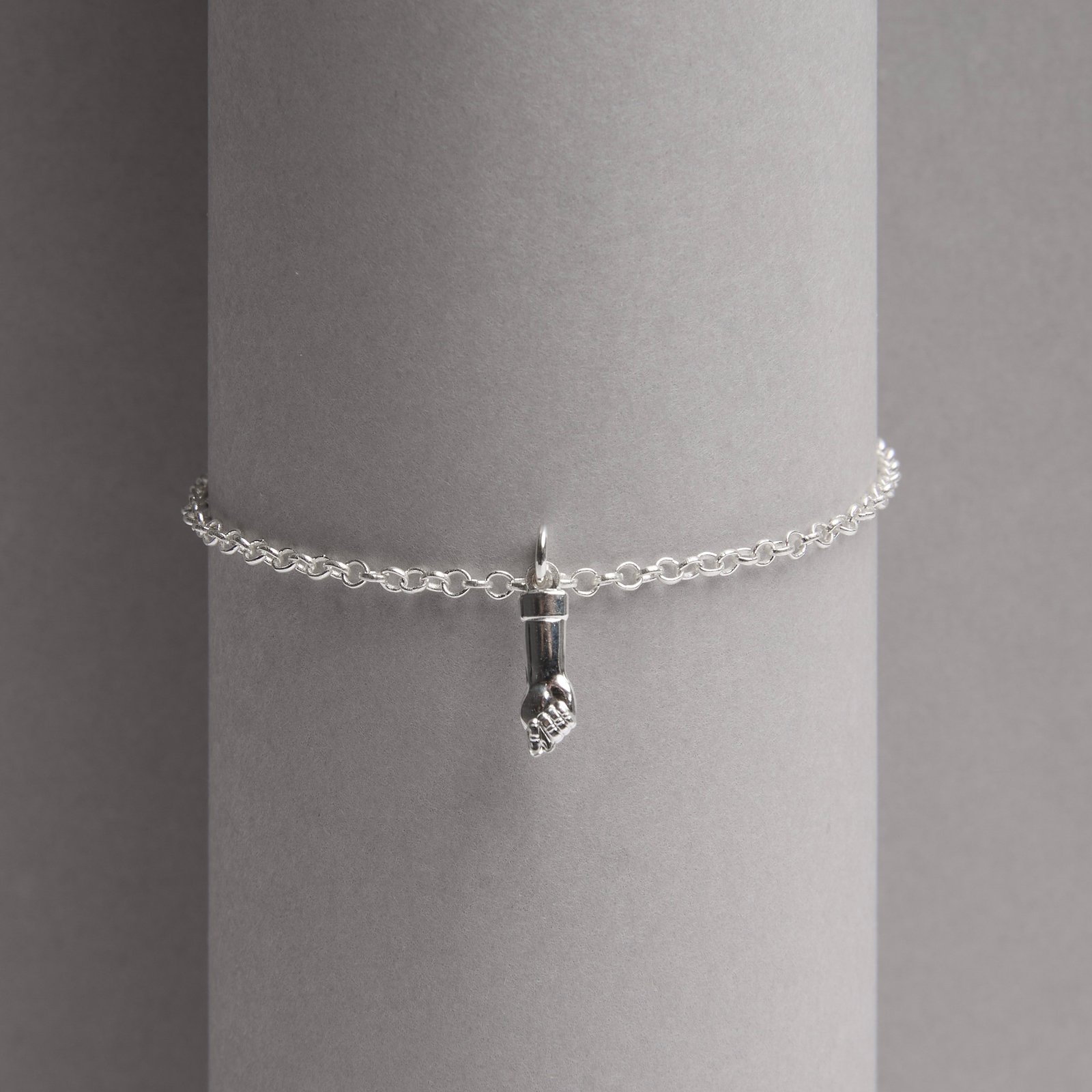 Pulseira pingente figa 10mm corrente elo português 15cm
