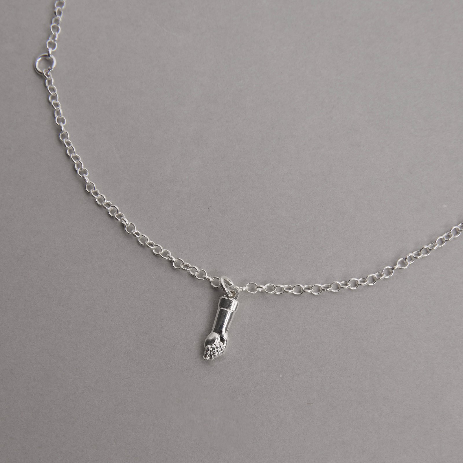 Pulseira pingente figa 10mm corrente elo português 15cm