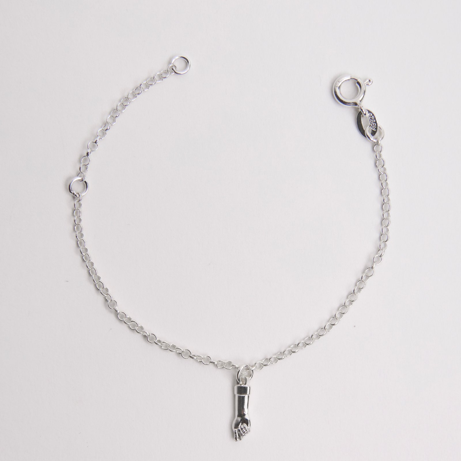 Pulseira pingente figa 10mm corrente elo português 15cm