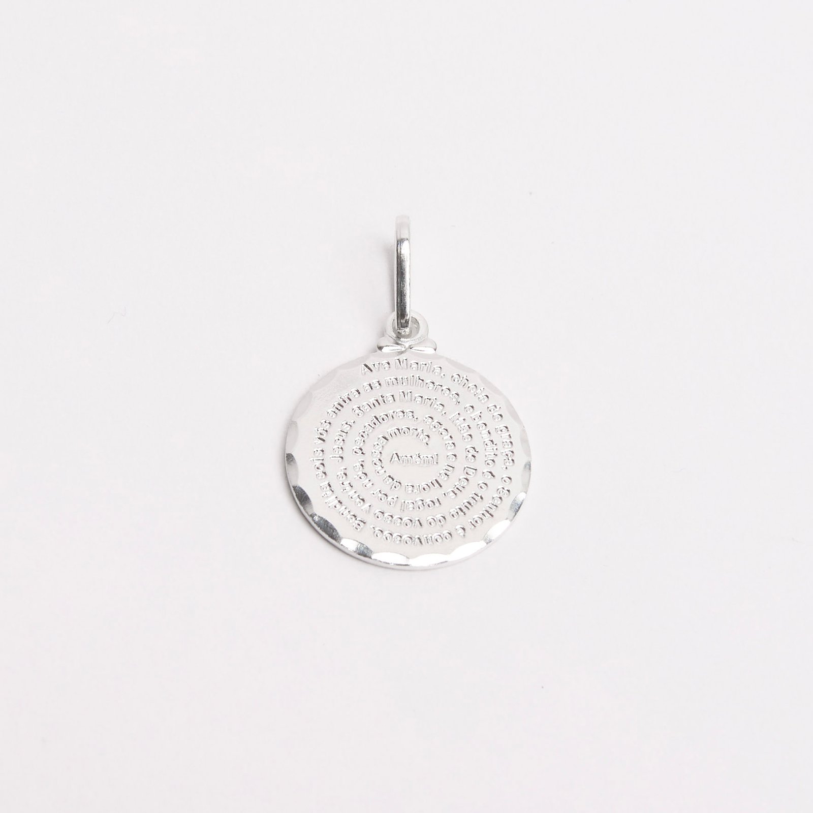 Pingente medalha Ave Maria 15mm