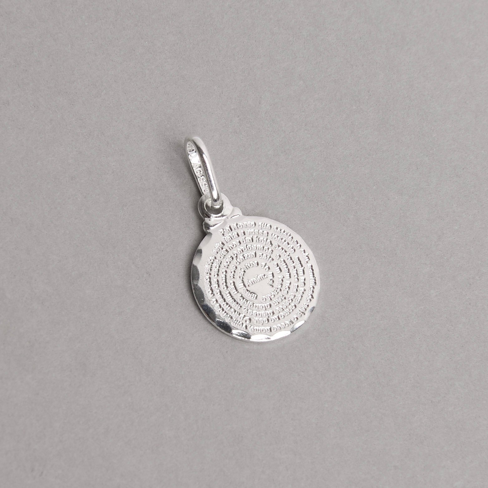 Pingente medalha redonda Pai Nosso 12mm