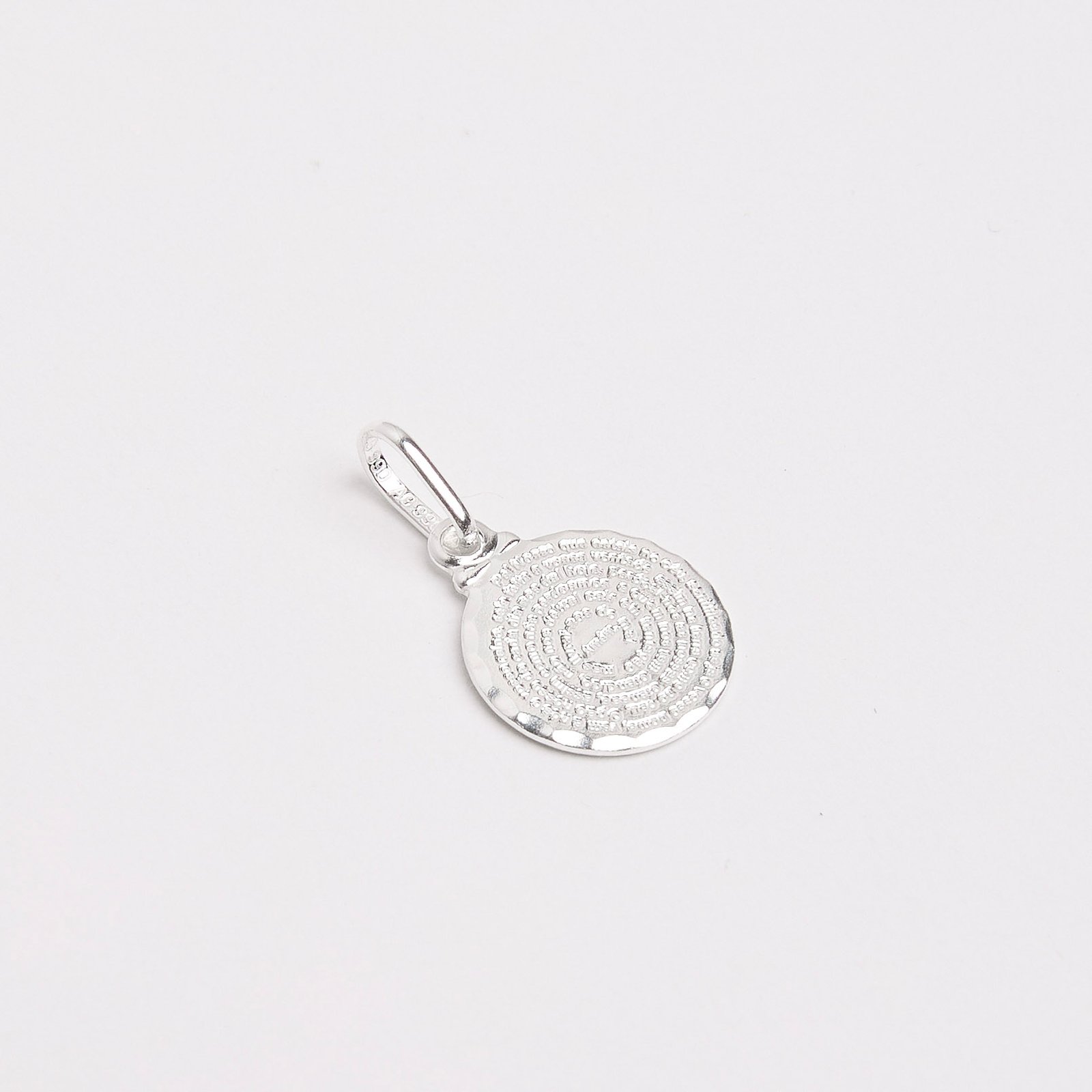 Pingente medalha redonda Pai Nosso 12mm
