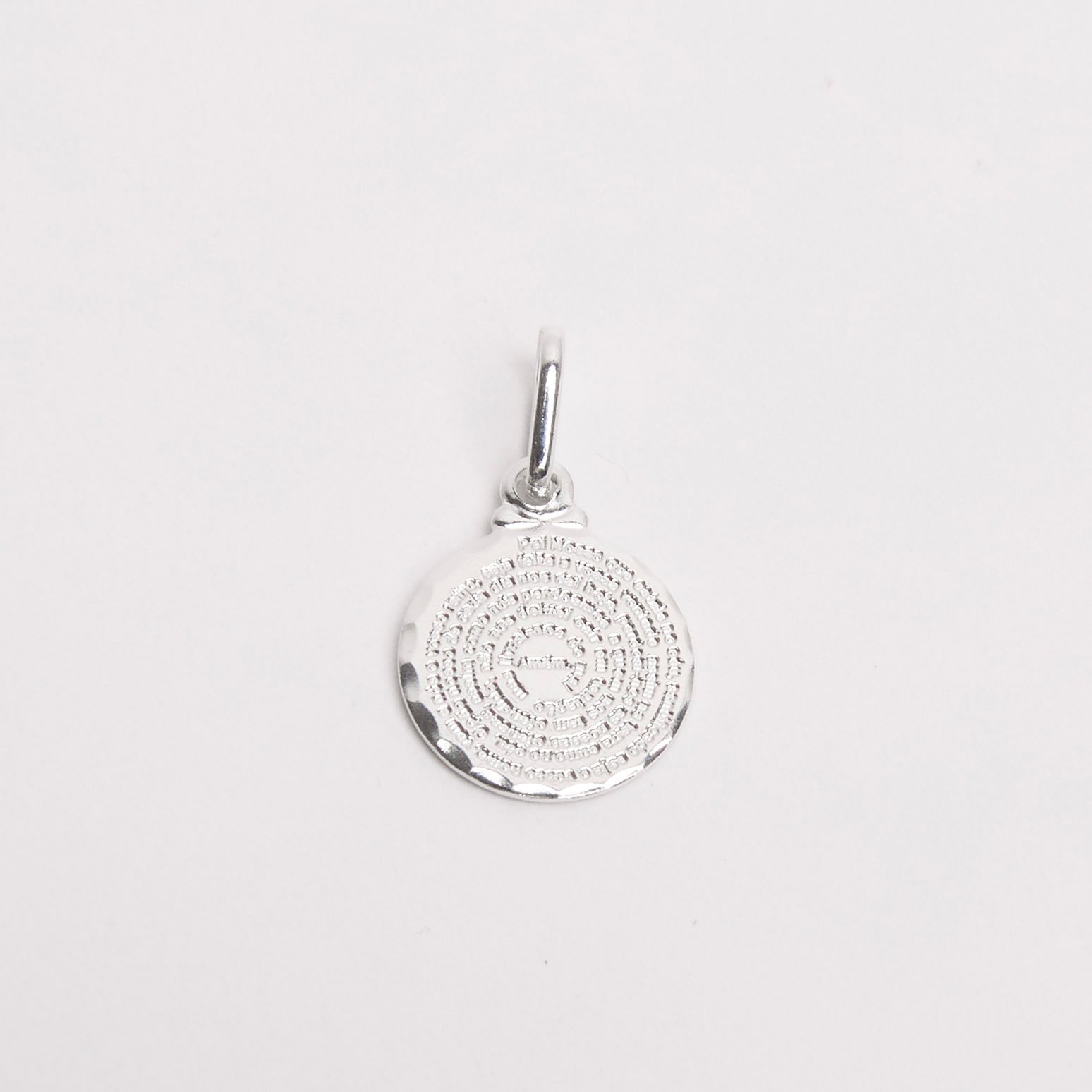 Pingente medalha redonda Pai Nosso 12mm