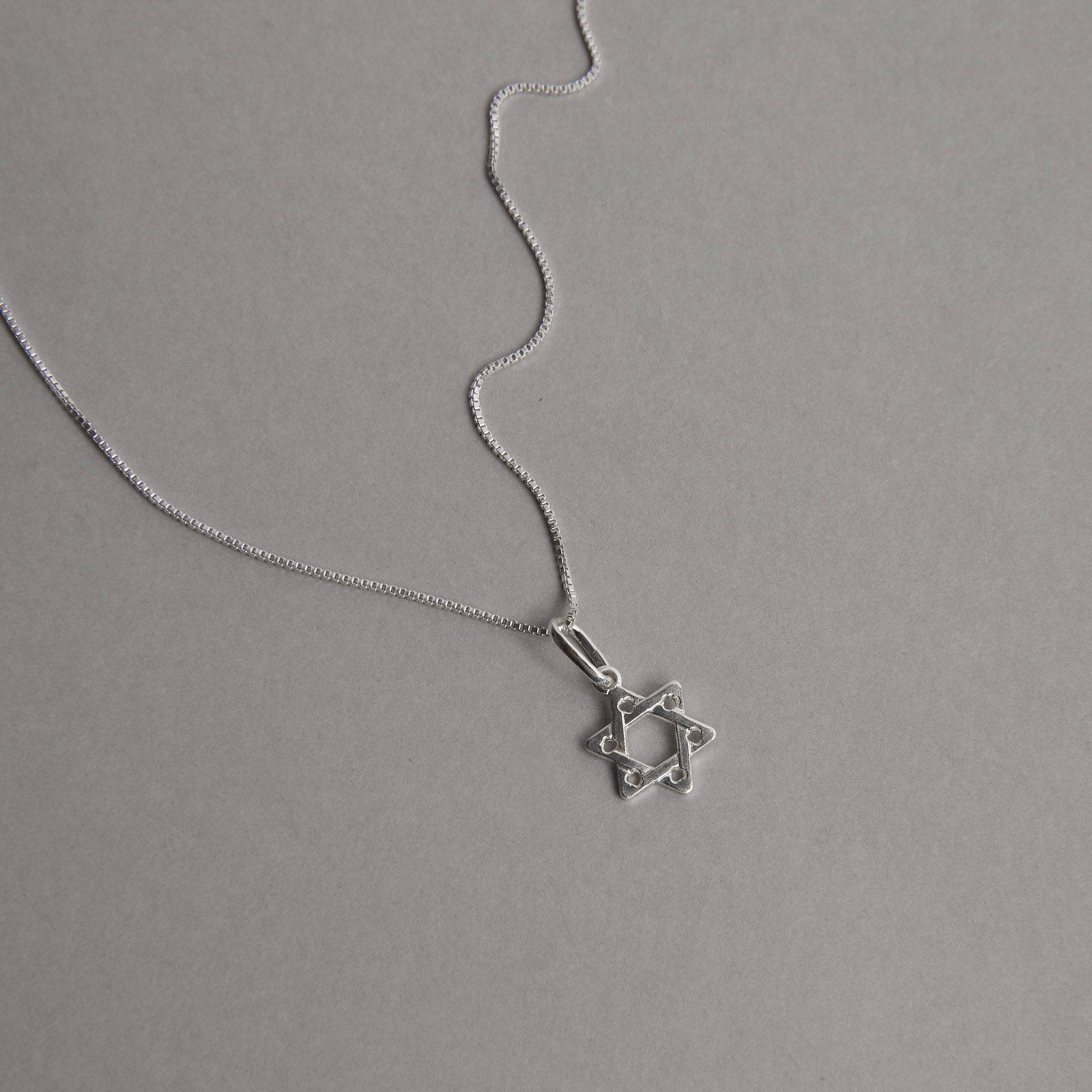 Colar pingente estrela de Davi lisa 12mm 40cm
