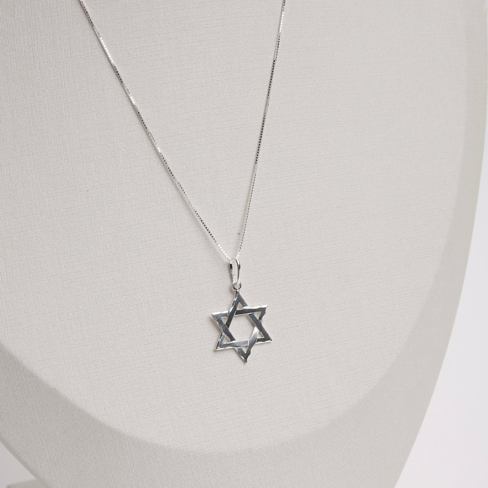 Colar pingente estrela de Davi 22mm 45cm