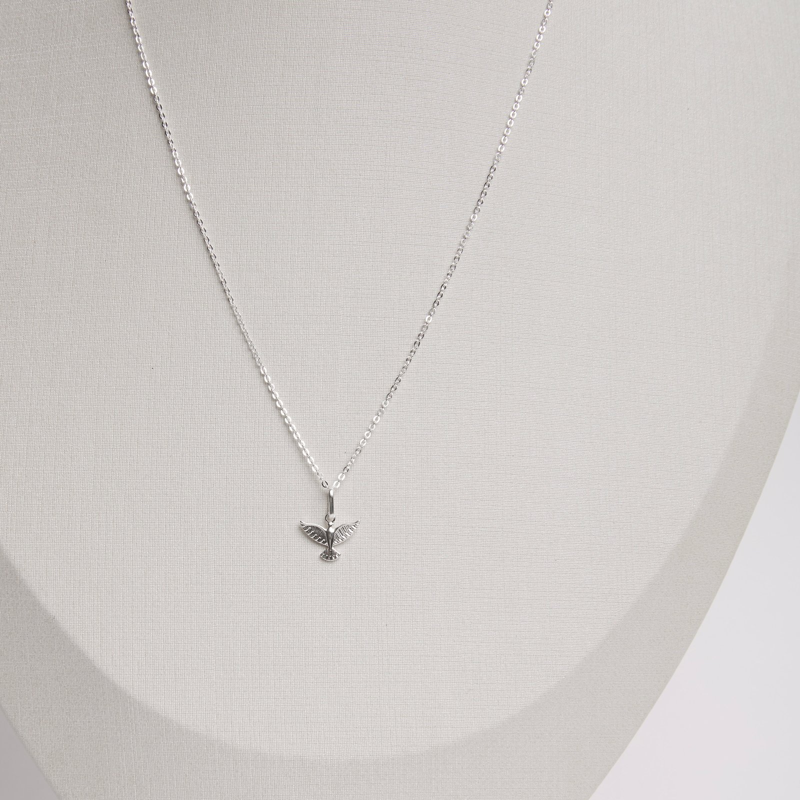 Colar pingente Espírito Santo desenhado 12mm corrente cadeadinho 45cm