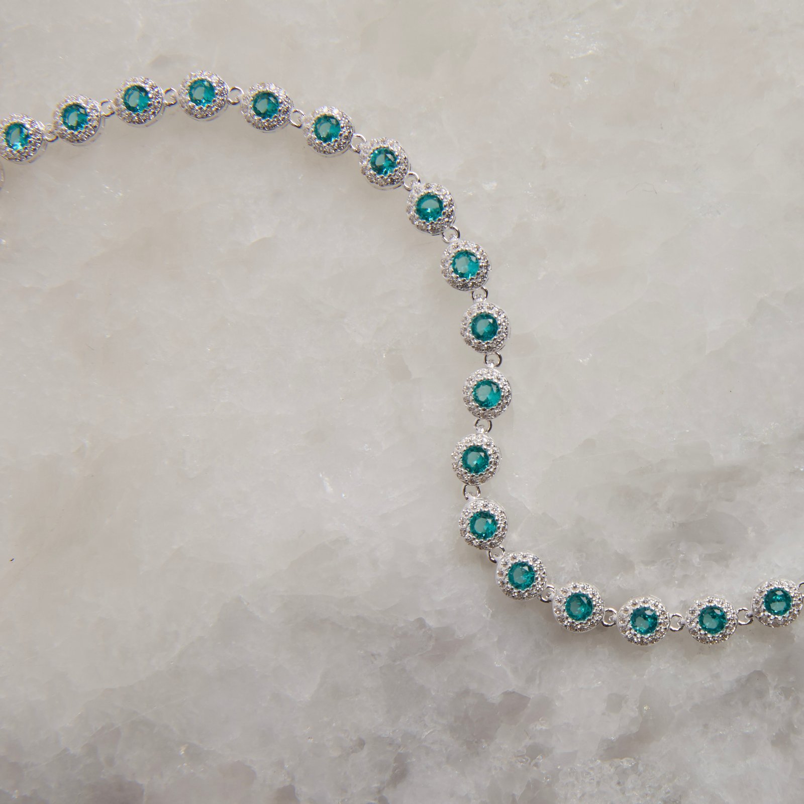 Pulseira Riviera 5.7 zircônias turmalina 19cm com 2 fechos