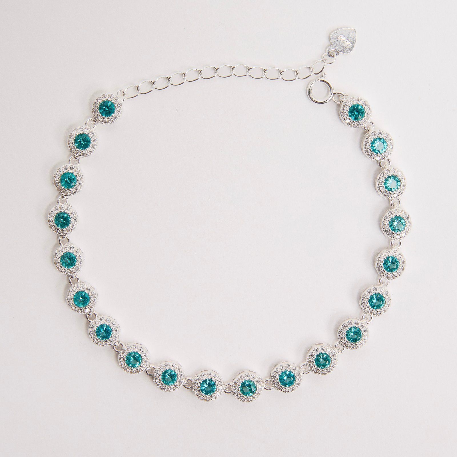 Pulseira Riviera 5.7 zircônias turmalina 16+4cm