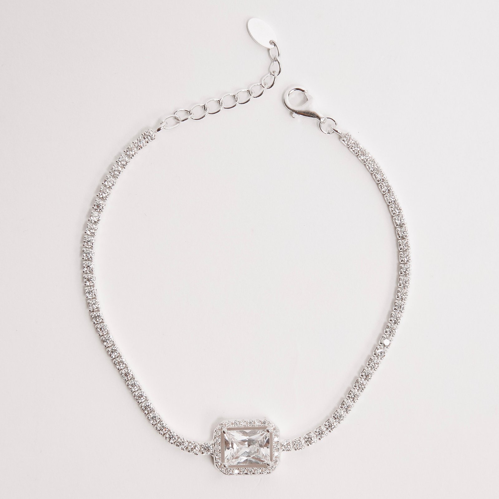 Pulseira Riviera 2.2 com zircônia retangular 8mm 16+4cm