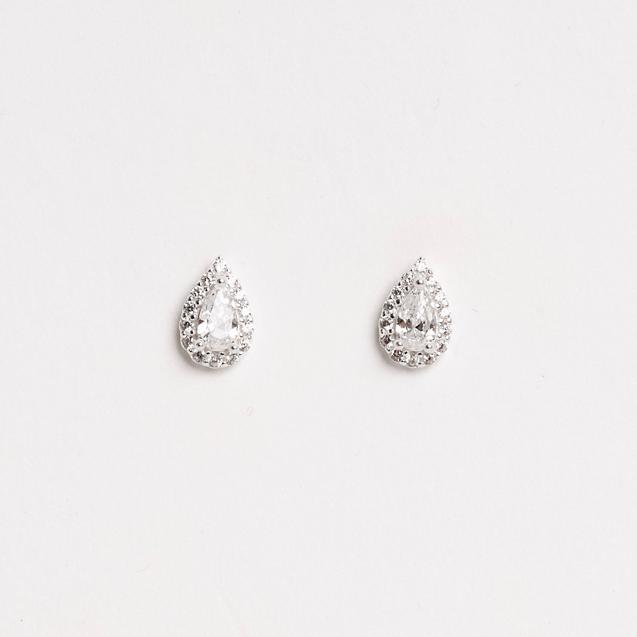 Conjunto brinco e colar zircônia gota com cravejado 6mm corrente cadeadinho 40cm