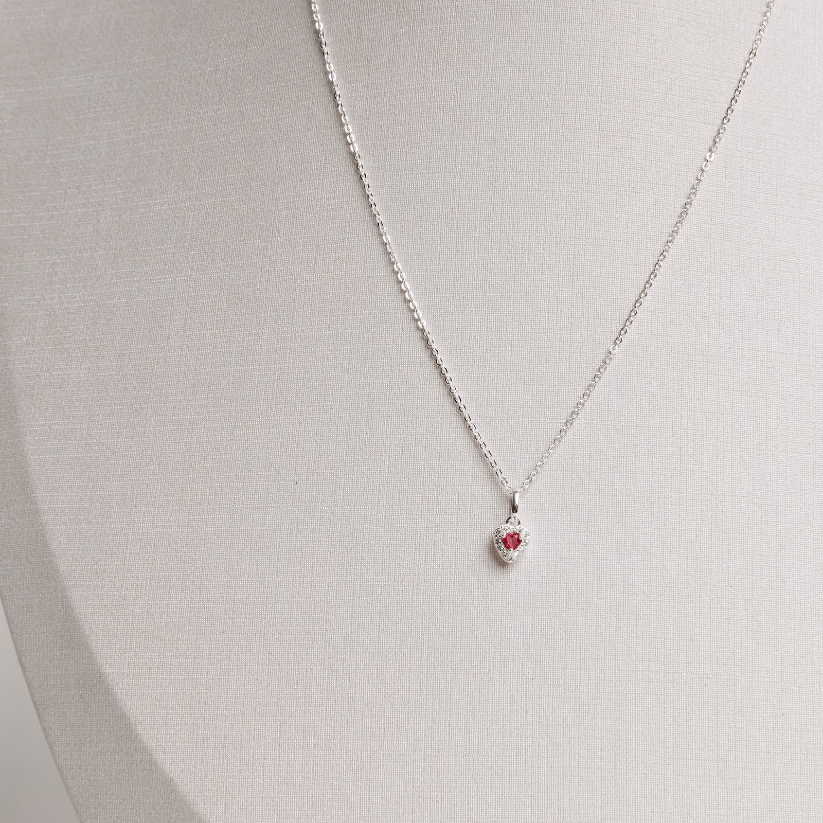 Conjunto brinco e colar zircônia coração rubi com cravejado 6mm corrente cadeadinho 40cm