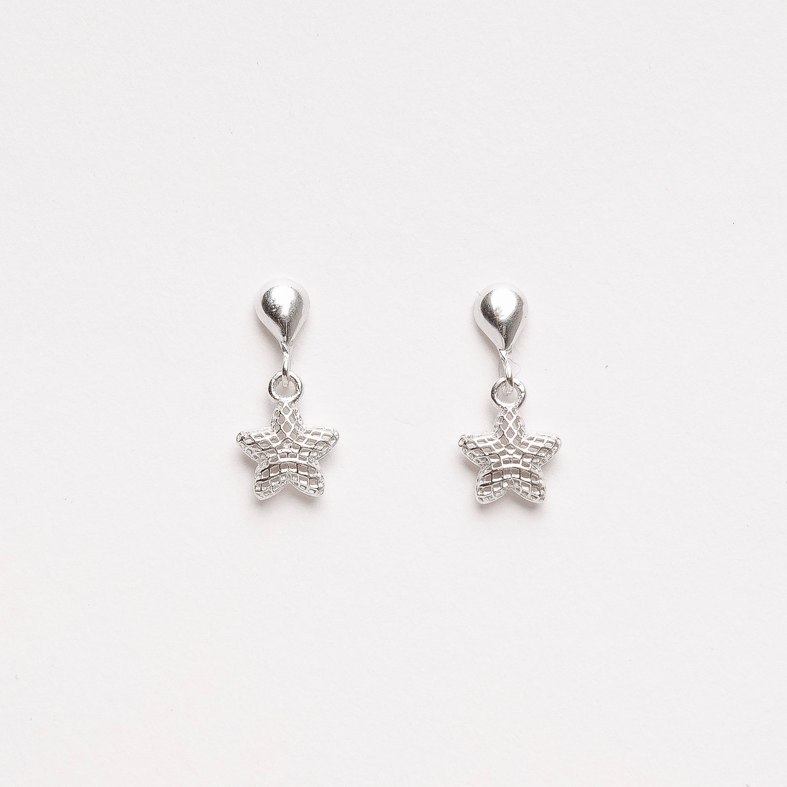 Brinco base gota pingente estrela 3D