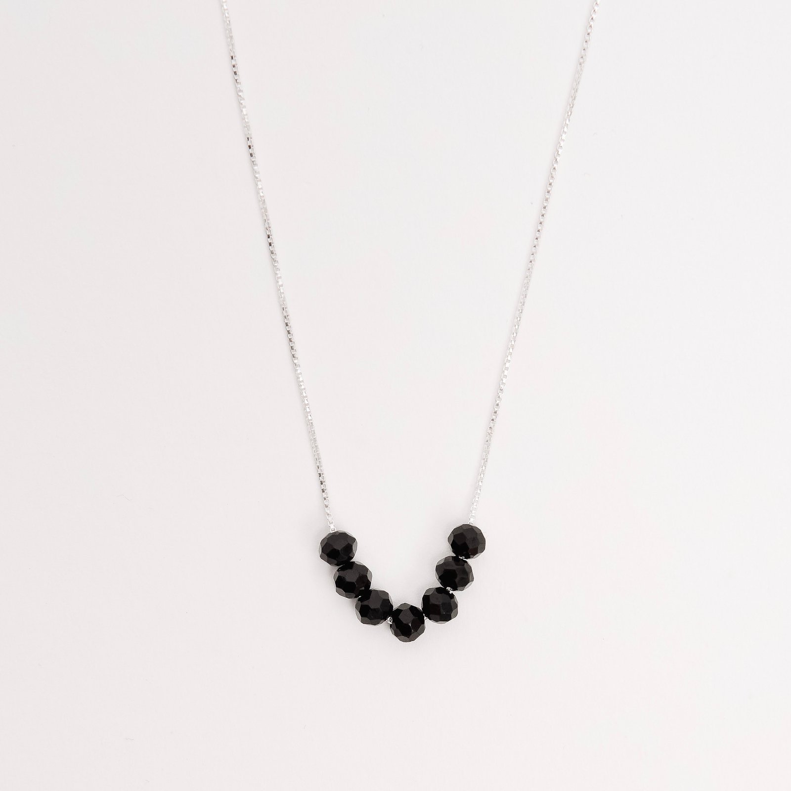 Colar cristal preto 4mm 45cm