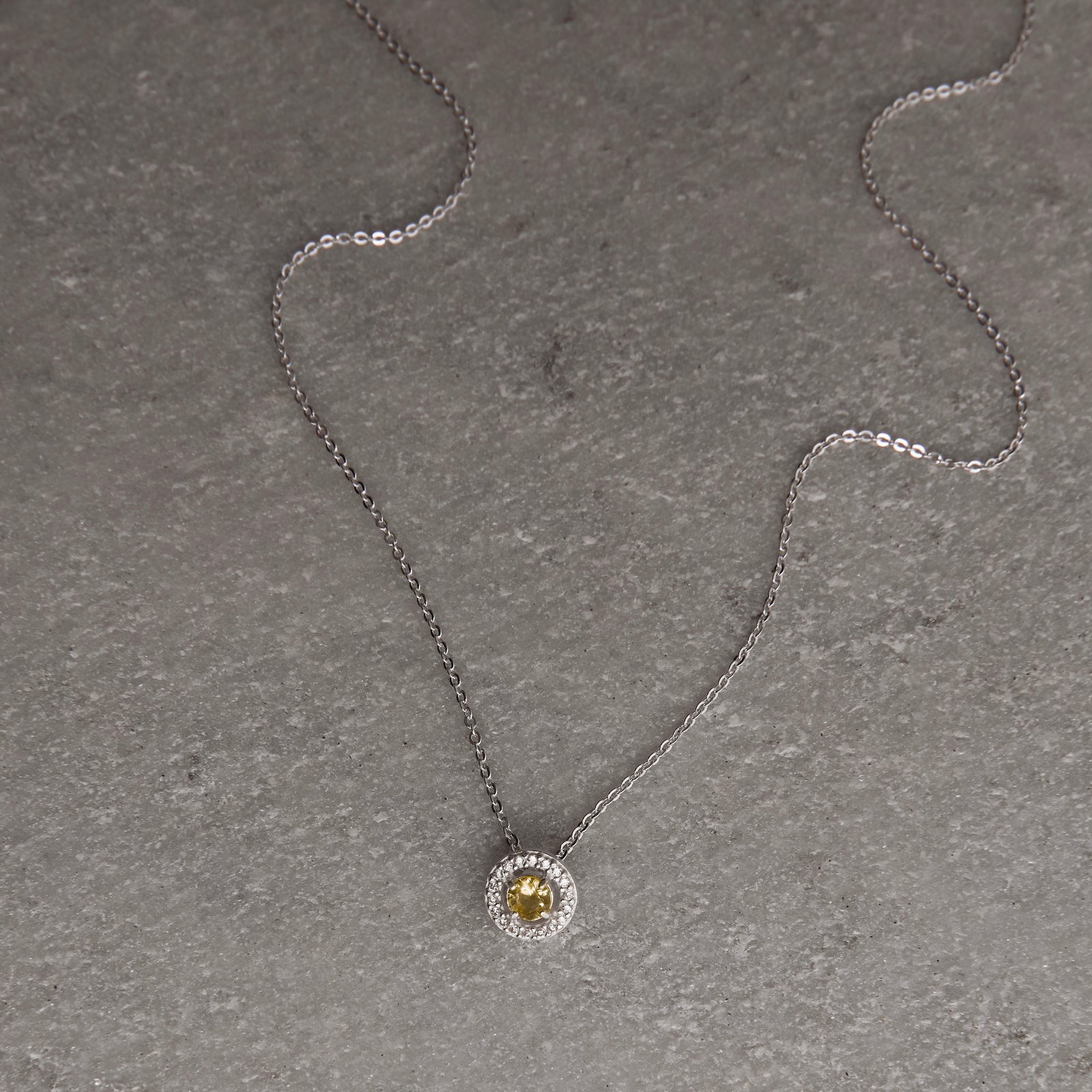 Colar zircônia redonda amarela com cravejado 9mm corrente cadeadinho 45cm