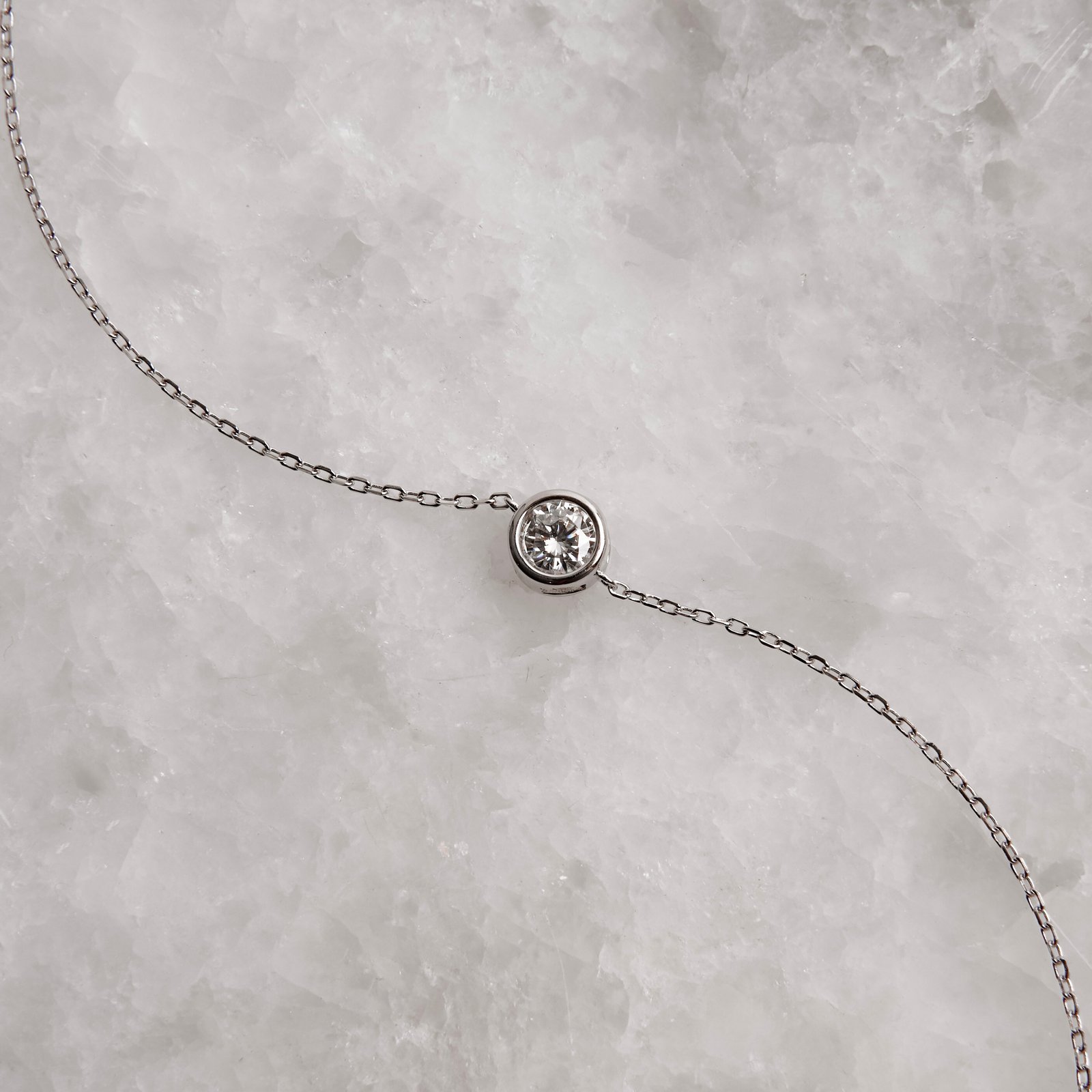 Pulseira entremeio moissanite 6mm corrente cadeado 16+4cm ródio