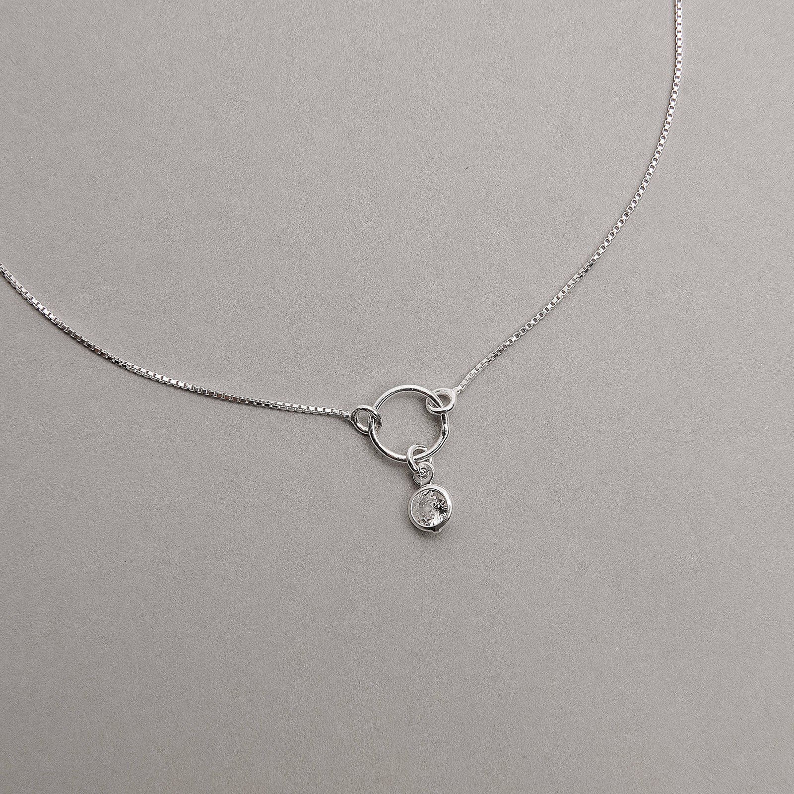 Pulseira entremeio círculo pingente zircônia 5mm 19+3cm