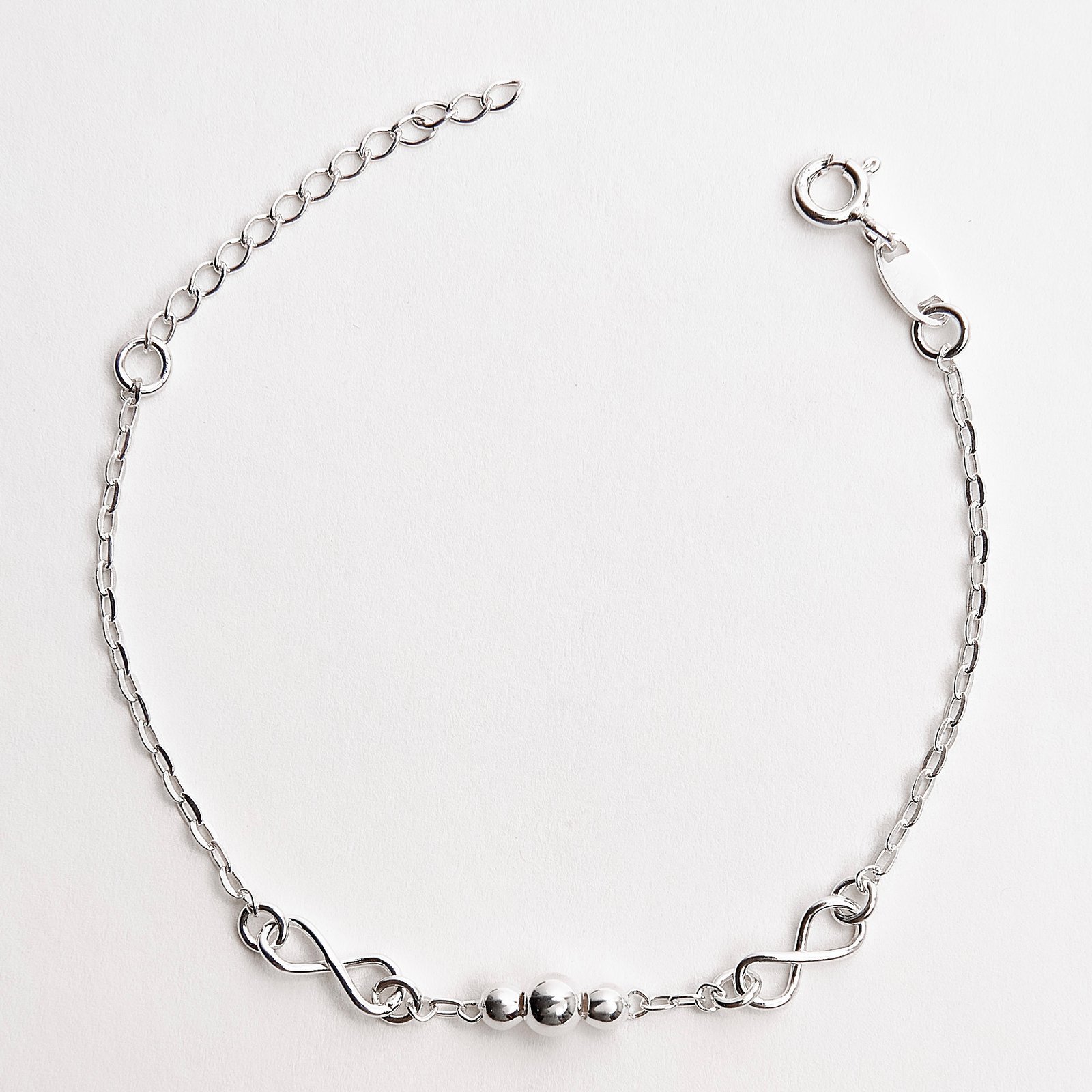 Imagem Pulseira infantil entremeios infinitos e bolas 13cm com alongadora