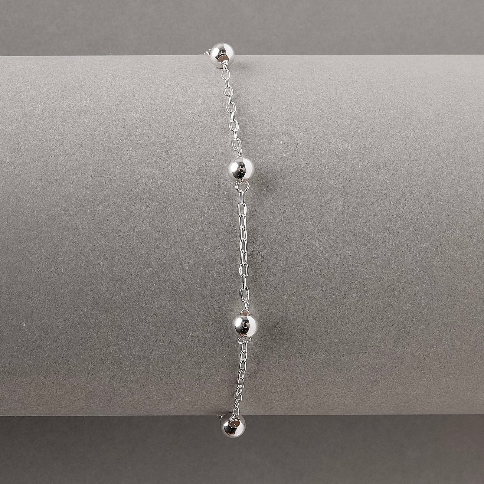 Imagem Secundária Pulseira infantil entremeio 5 bolas 4mm 13cm com alongadora