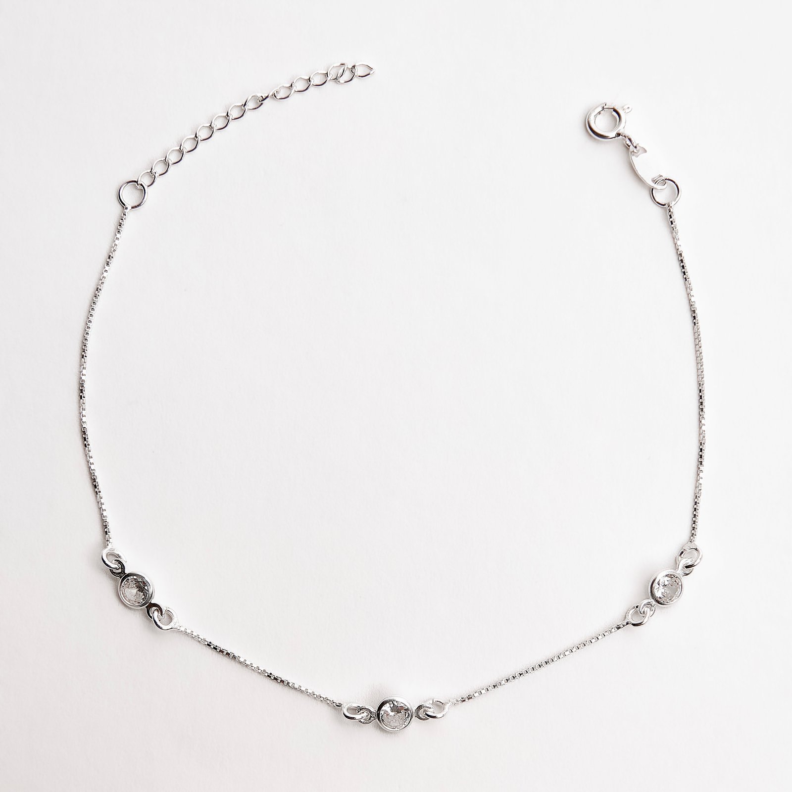 Imagem Pulseira 3 entremeios zircônia 5mm 19+3cm