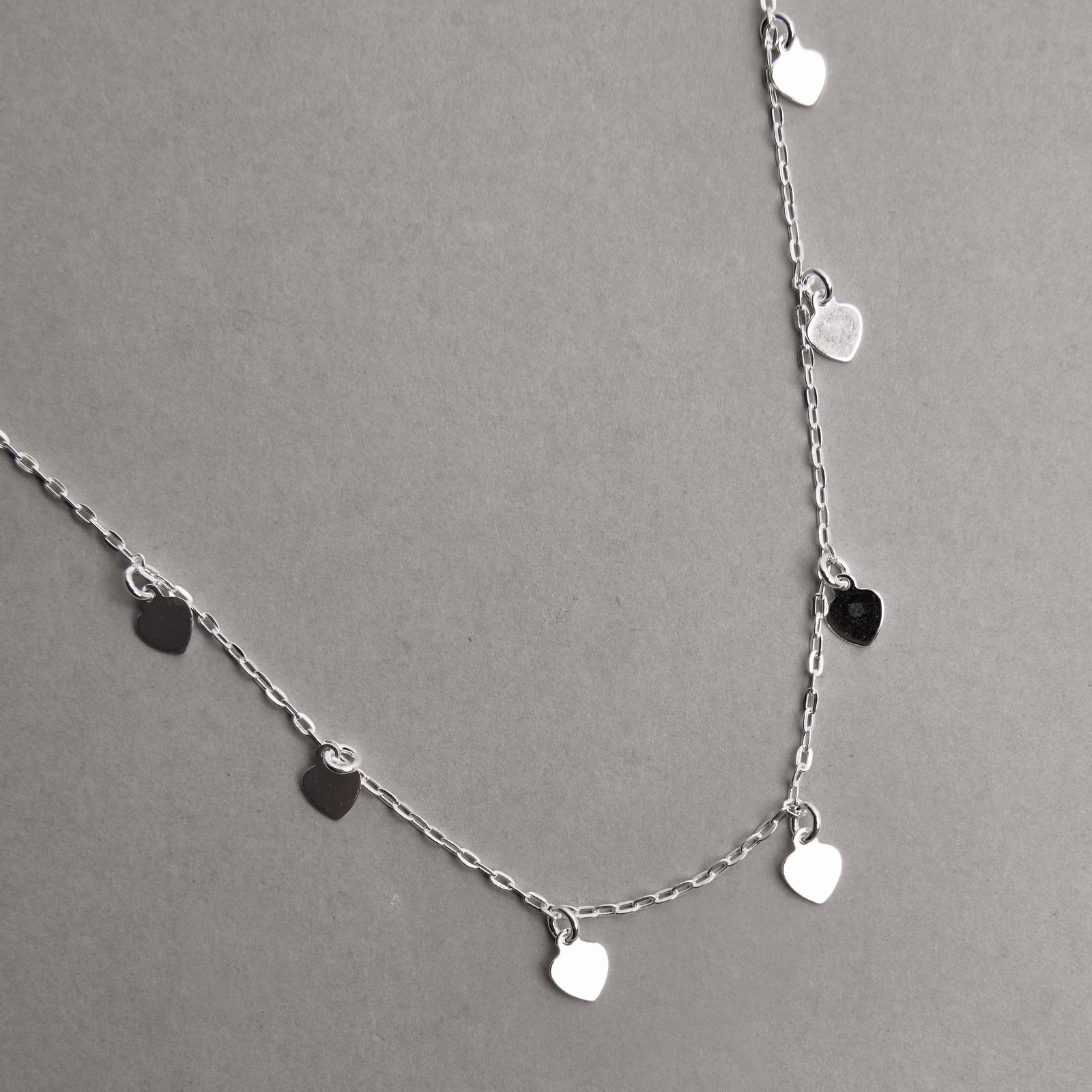Choker pingentes coração 5mm 32+8cm