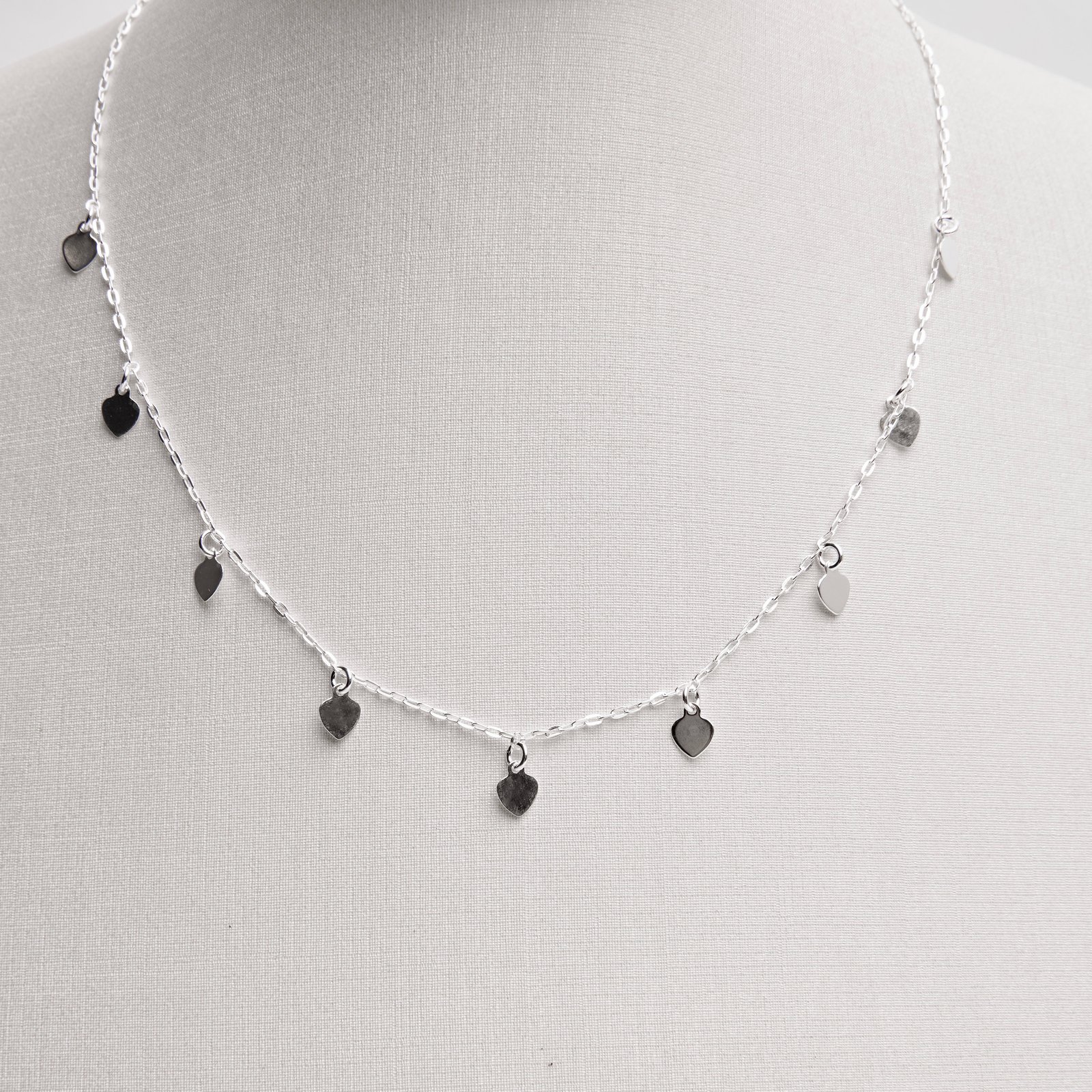 Imagem Secundária Choker pingentes coração 5mm 32+8cm
