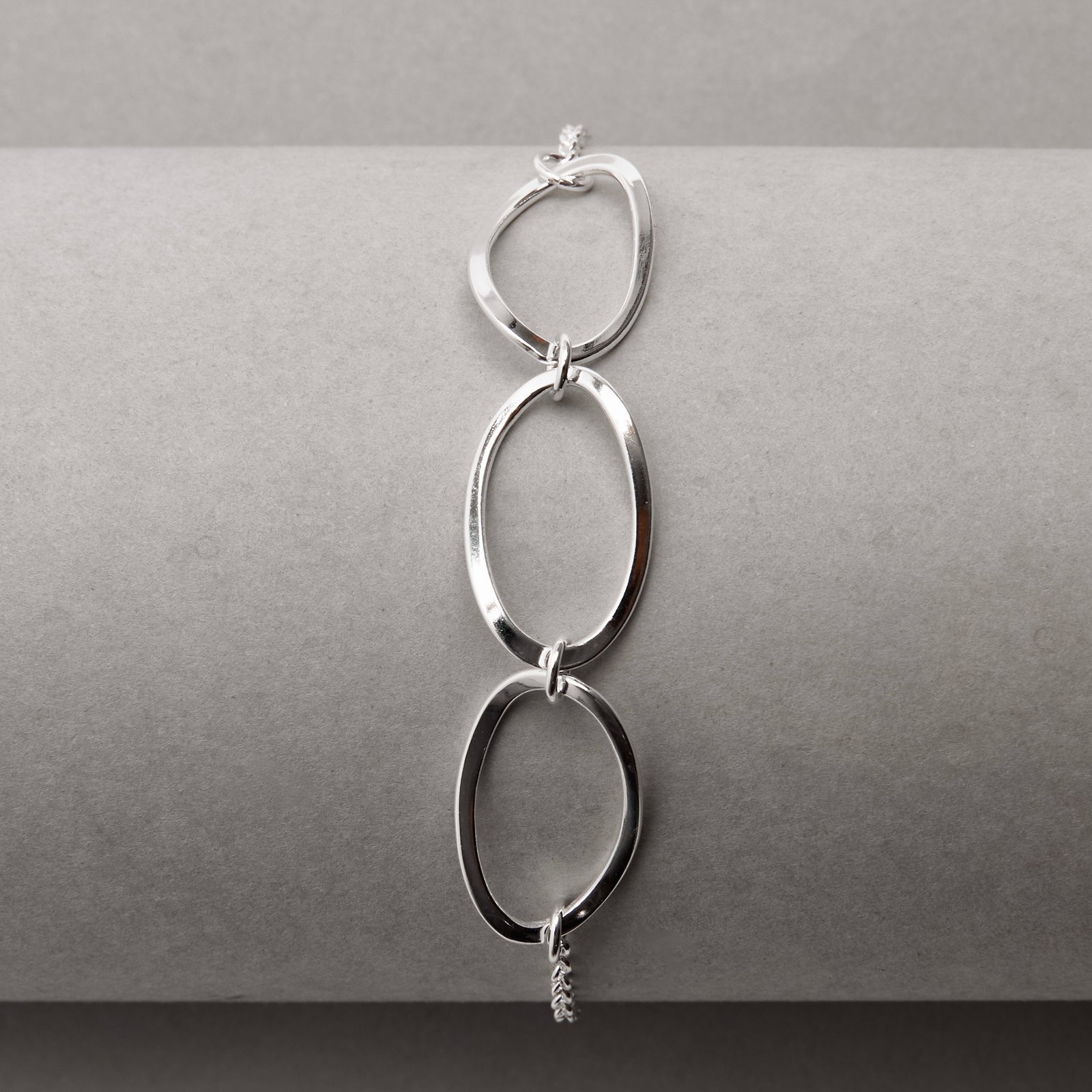 Imagem Secundária Pulseira entremeio 3 elos ovais corrente elo português 16+4cm