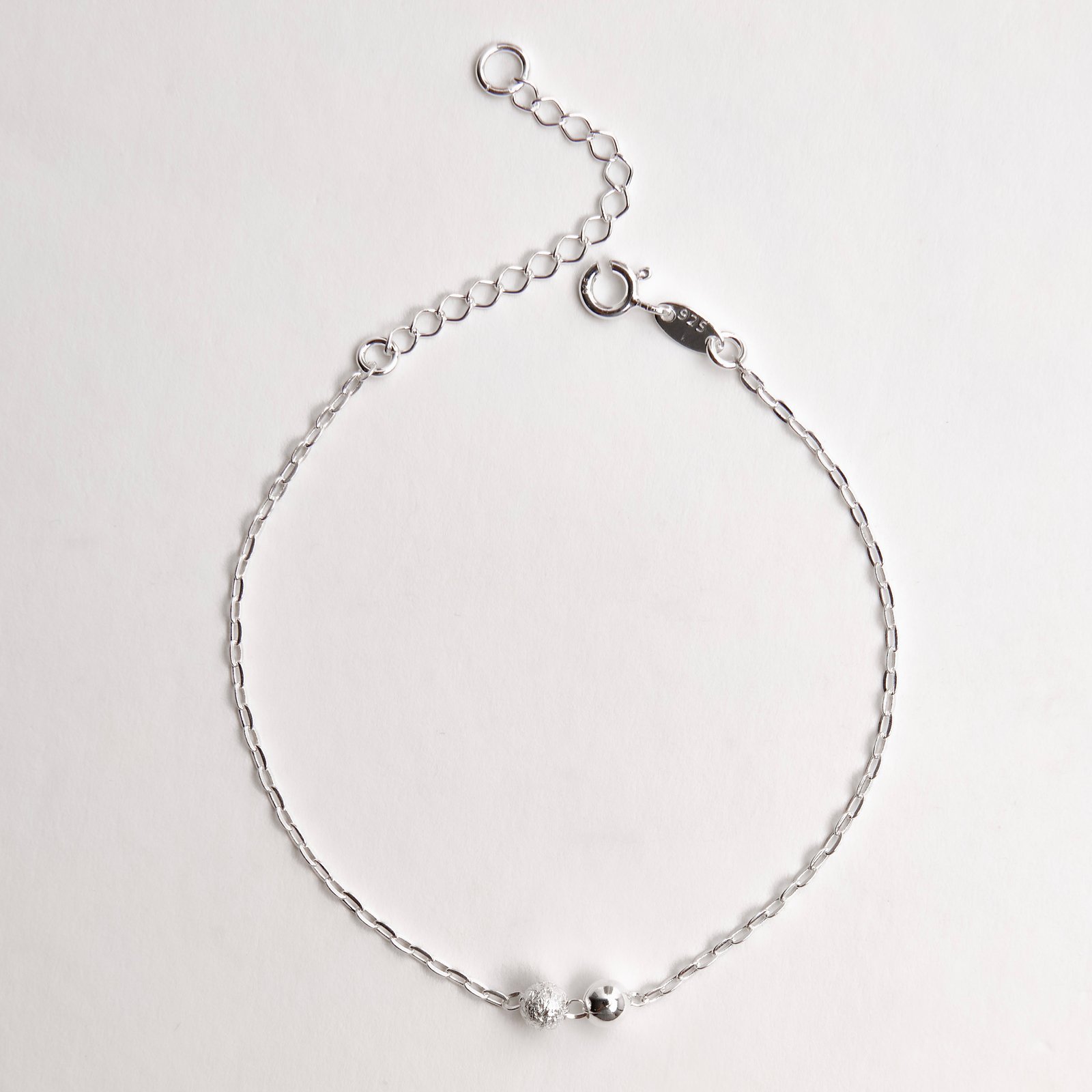 Imagem Pulseira entremeio 2 bolas 4mm corrente cadeado 16+4cm