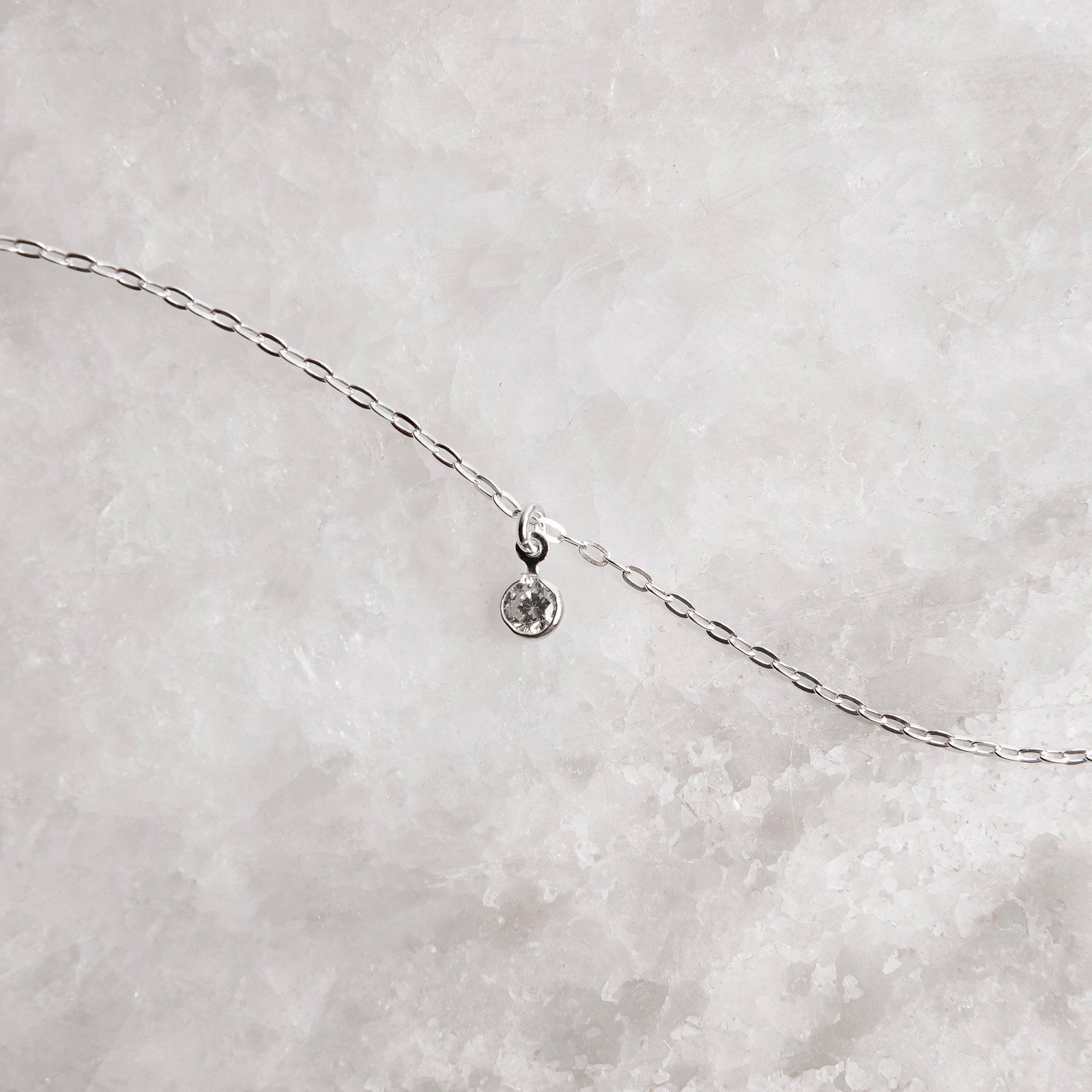 Pulseira pingente zircônia 4mm corrente cadeado 16+4cm