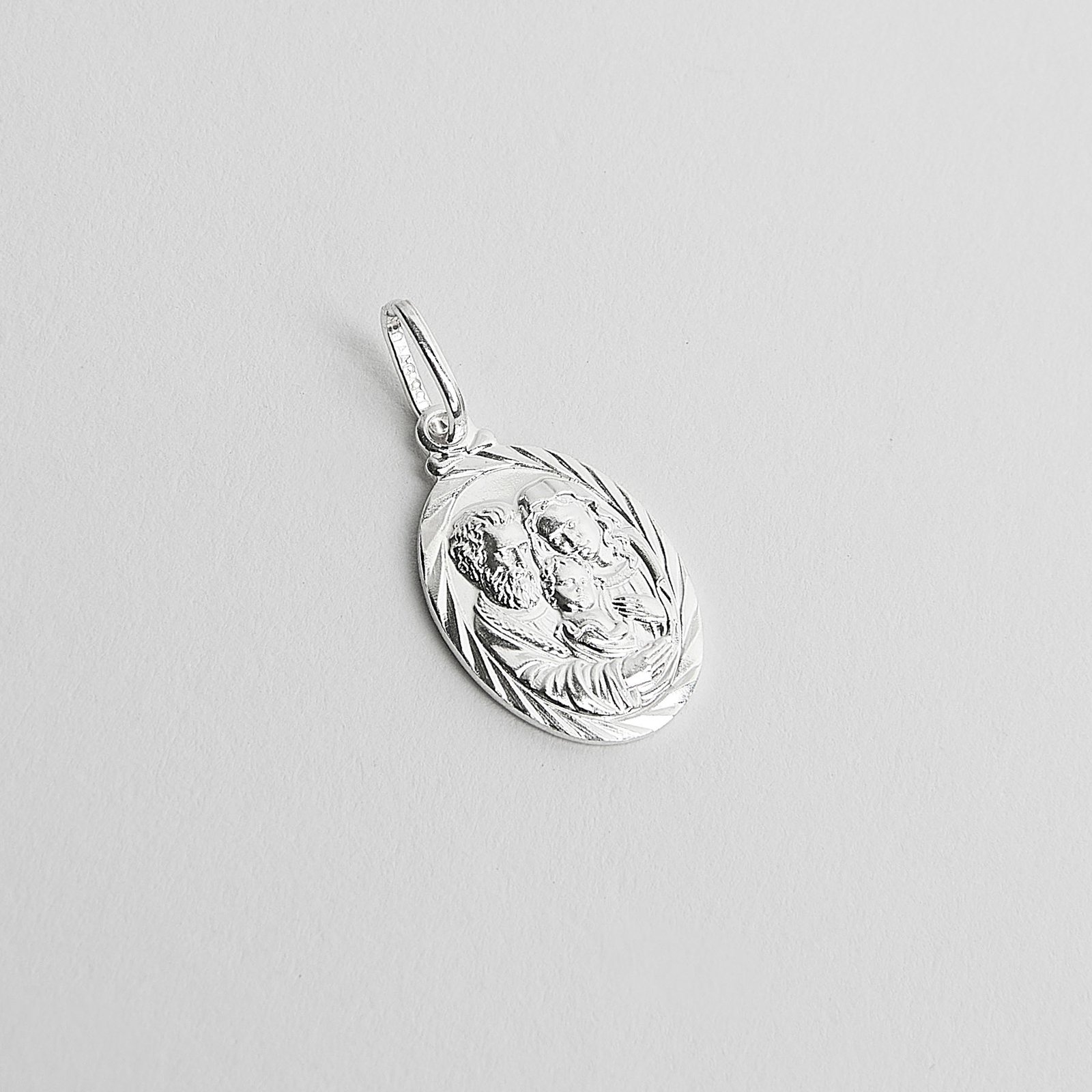Pingente medalha oval Sagrada Família 18mm