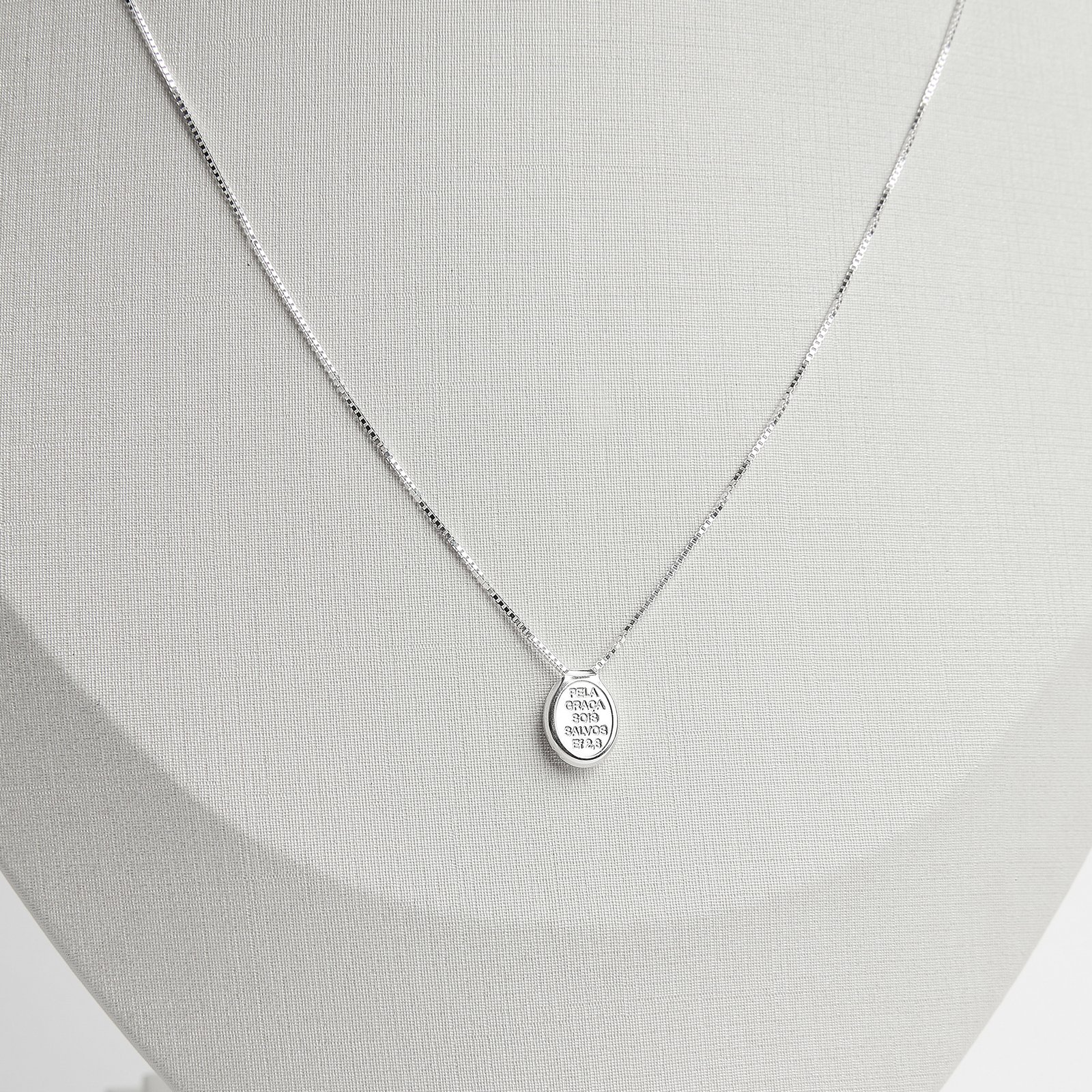 Escapulário medalha oval tradicional verso Salmos passante v15 60cm