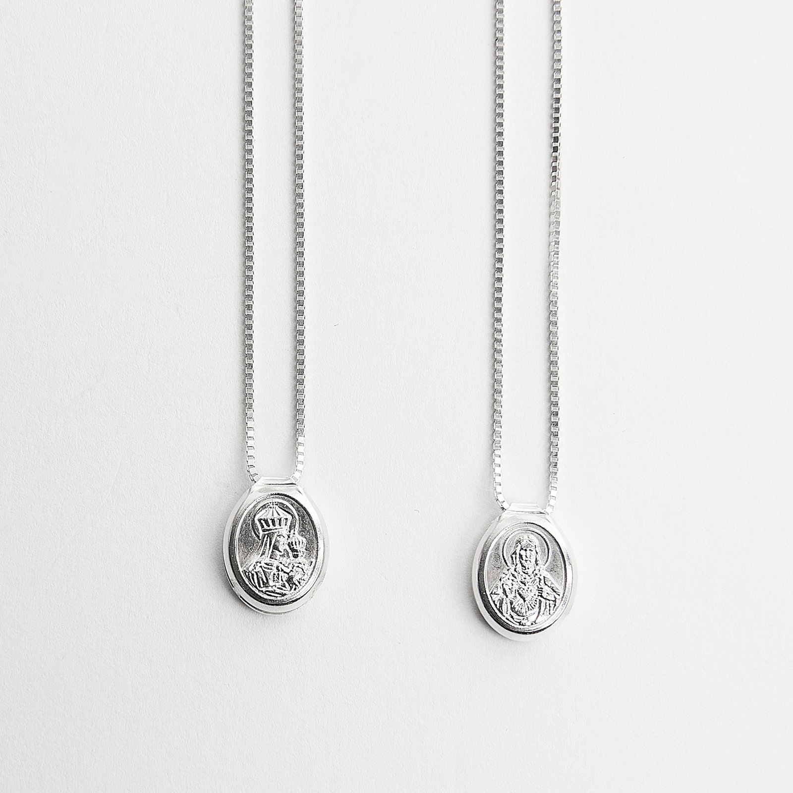 Imagem Escapulário medalha oval tradicional verso Salmos passante v12 70cm